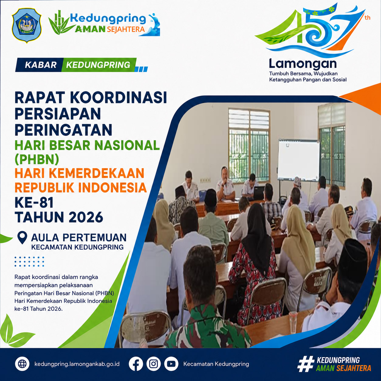 Foto: Rapat Koordinasi Persiapan Peringatan Hari Besar Nasional (PHBN) Hari Kemerdekaan Republik Indonesia ke-81 Tahun 2026