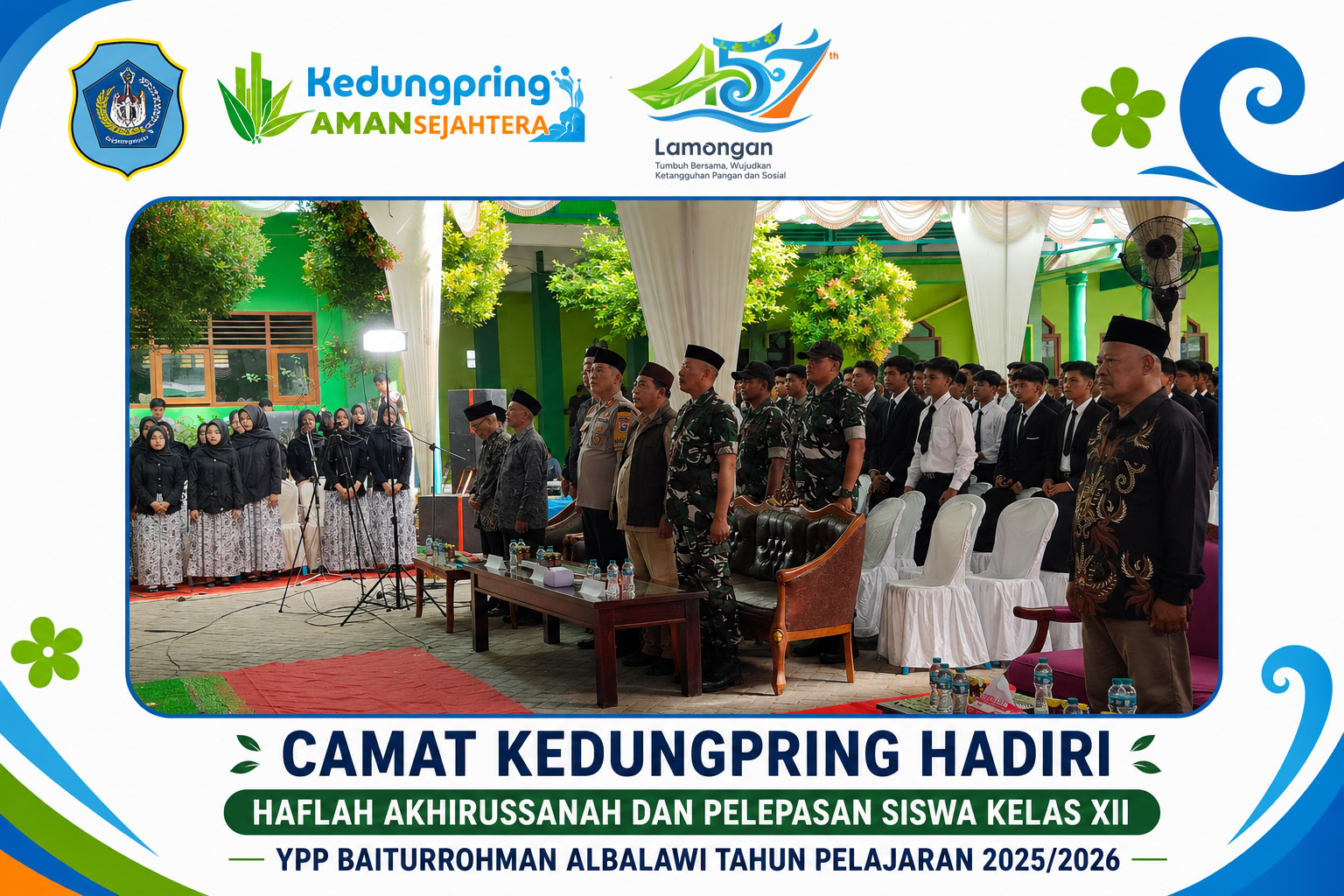 Foto: Camat Kedungpring Hadiri Haflah Akhirussanah dan Pelepasan Siswa Kelas XII YPP Baiturrohman Albalawi Tahun Pelajaran 2025/2026