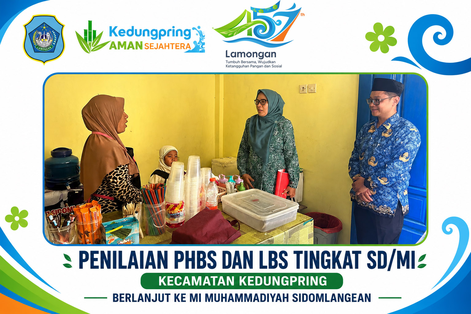 Foto: Penilaian PHBS dan LBS Tingkat SD/MI Kecamatan Kedungpring Berlanjut ke MI Muhammadiyah Sidomlangean