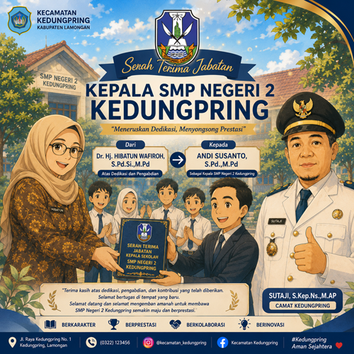 Foto: Terima Kasih Ibu Dr. Hj. Hibatun Wafiroh, S.Pd.Si., M.Pd dan Selamat Datang Pak Andi Susanto, S.Pd., M.Pd