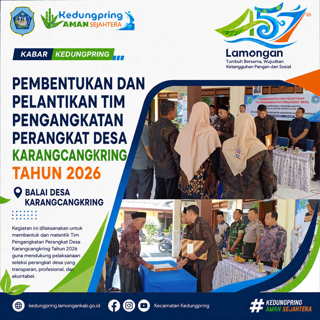 Pembentukan dan Pelantikan Tim Pengangkatan Perangkat Desa Karangcangkring Tahun 2026