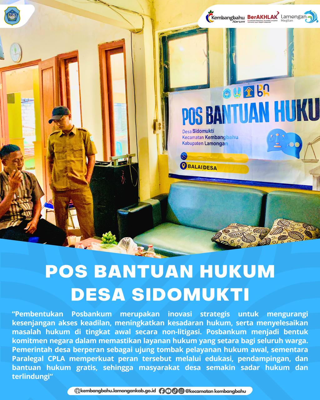 Foto: POS BANTUAN HUKUM DESA SIDOMUKTI