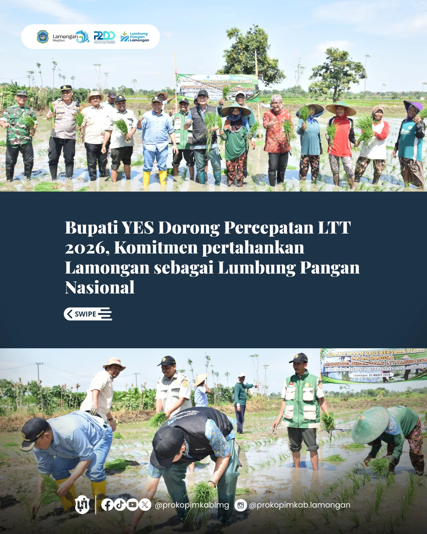 Foto: Bupati YES Dorong Percepatan LTT 2026, Komitmen pertahankan Lamongan sebagai Lumbung Pangan Nasional