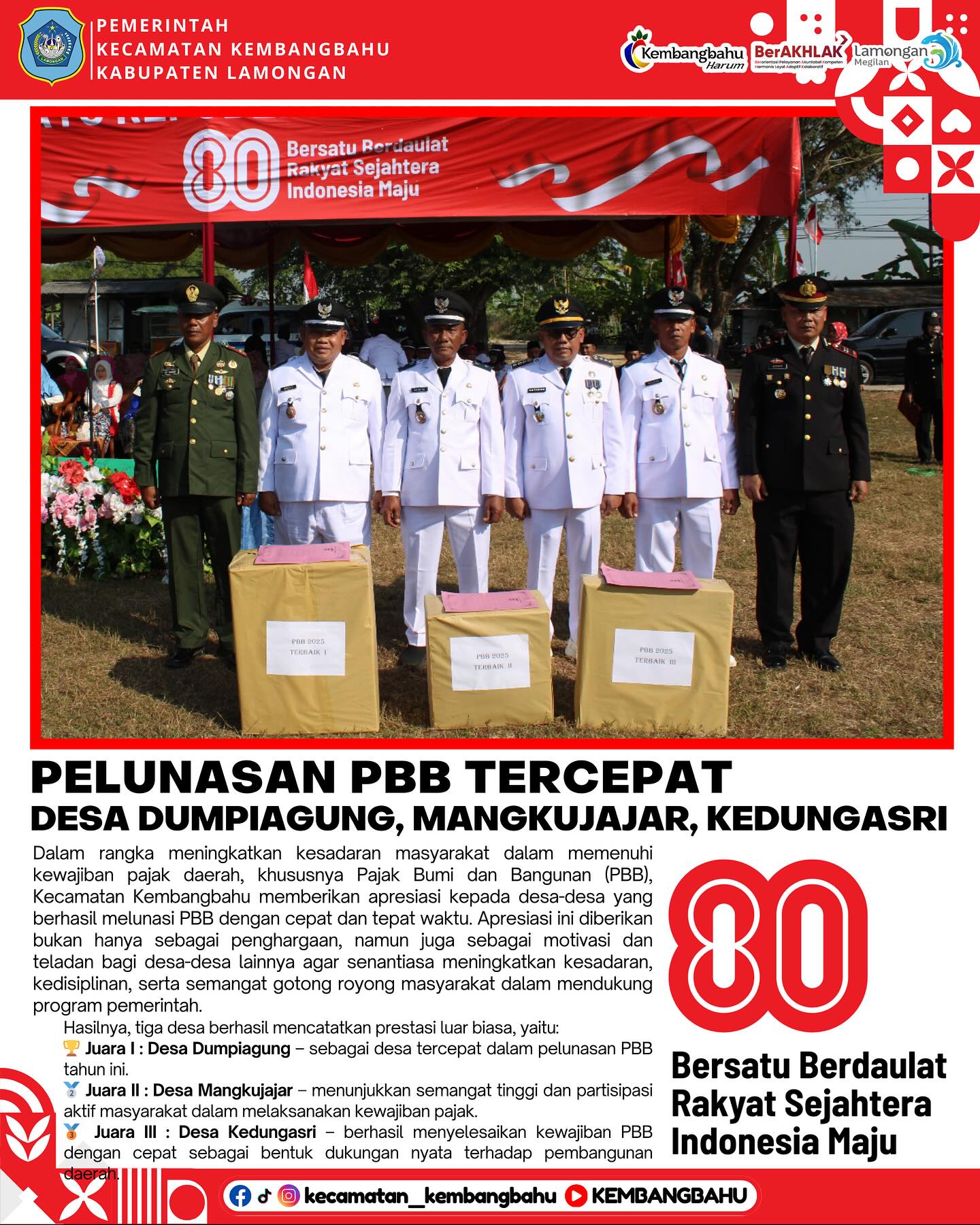Foto: JUARA PELUNASAN PBB TERCEPAT TAHUN 2025