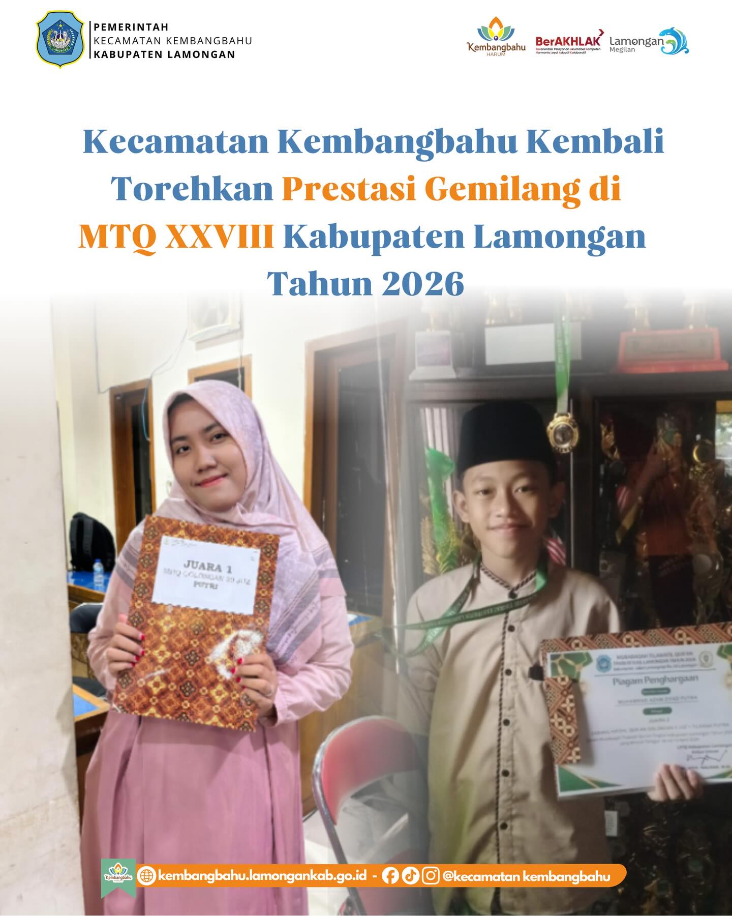 Foto: KEMBANGBAHU KEMBALI TOREHKAN PRESTASI GEMILANG DI MTQ XXVIII 2026