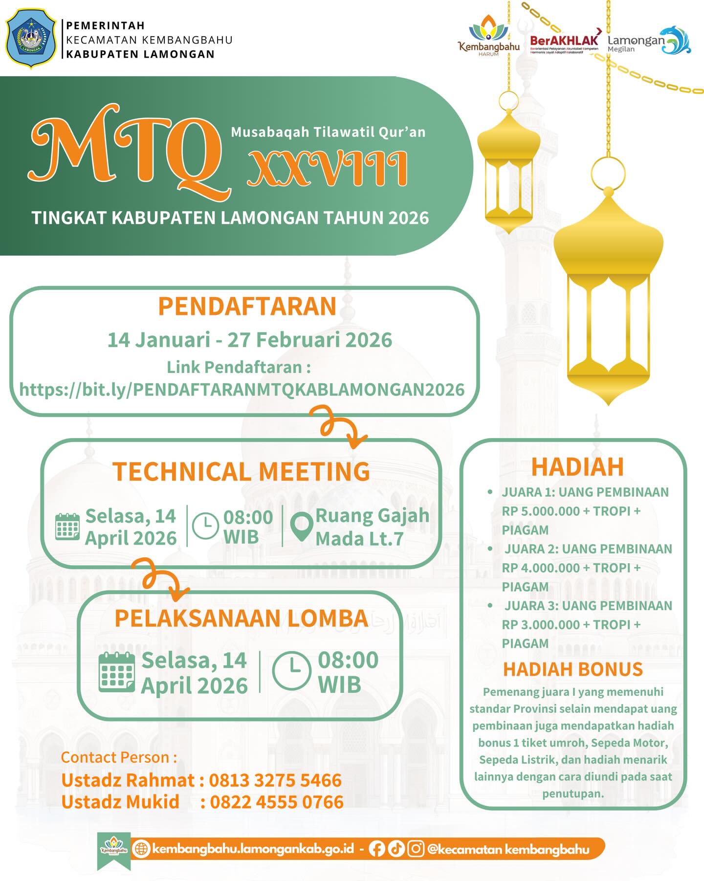 Foto: Musabaqah Tilawatil Qur’an (MTQ) XXVIII Tingkat Kabupaten Lamongan Tahun 2026