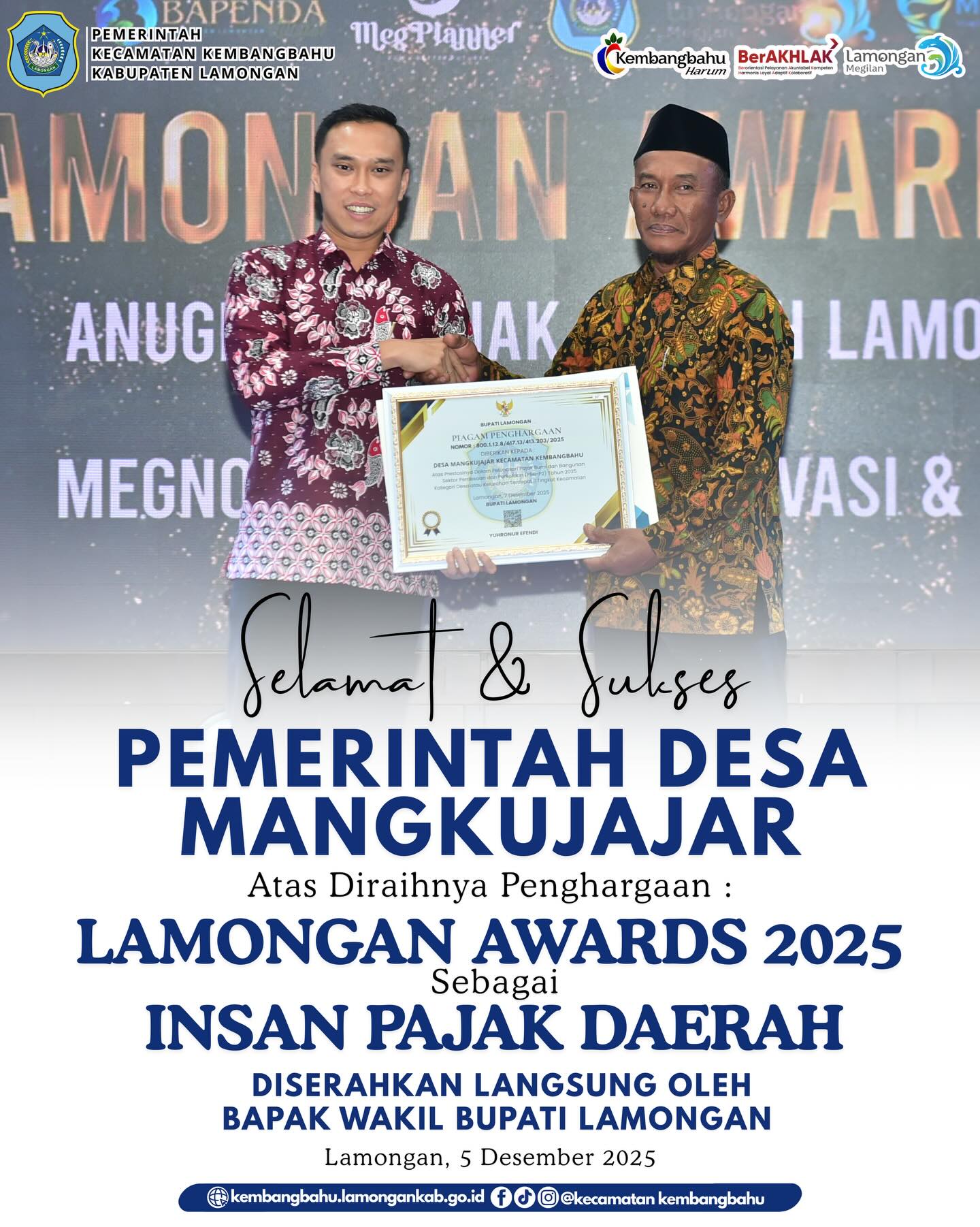 Foto: SELAMAT DAN SUKSES PEMDES MANGKUJAJAR