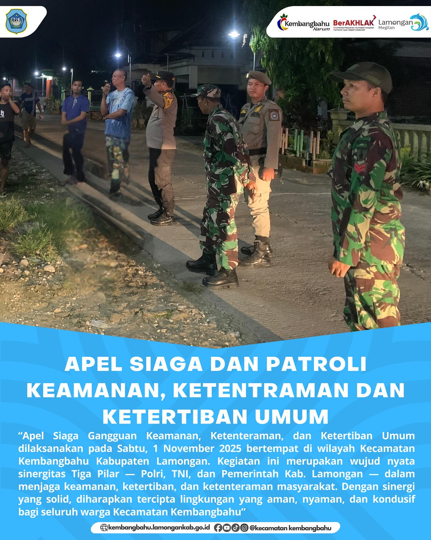 Foto: Apel Siaga sinergitas Tiga Pilar — Polri, TNI, dan Pemerintah Kecamatan
