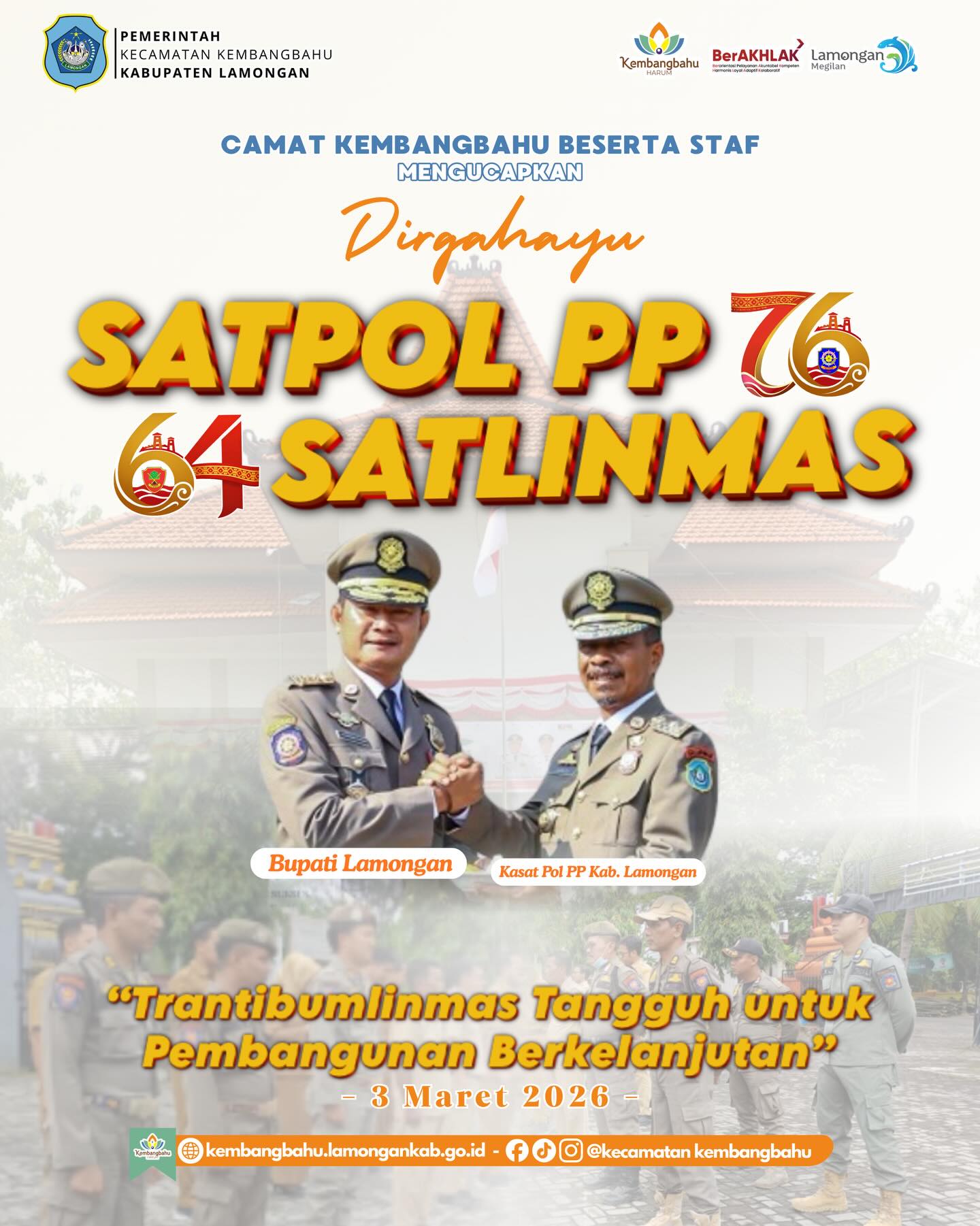 Foto: Dirgahayu ke-76 Satuan Polisi Pamong Praja dan ke-64 Satuan Perlindungan Masyarakat