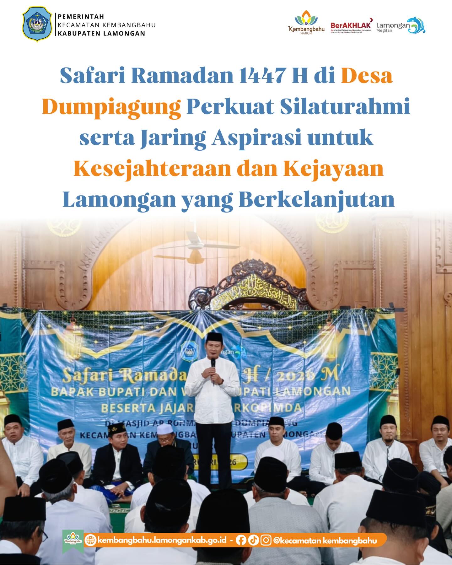 Foto: Safari Ramadan 1447H/2026M Bapak Bupati dan Wakil Bupati di Masjid Ar-Rahman Desa Dumpiagung