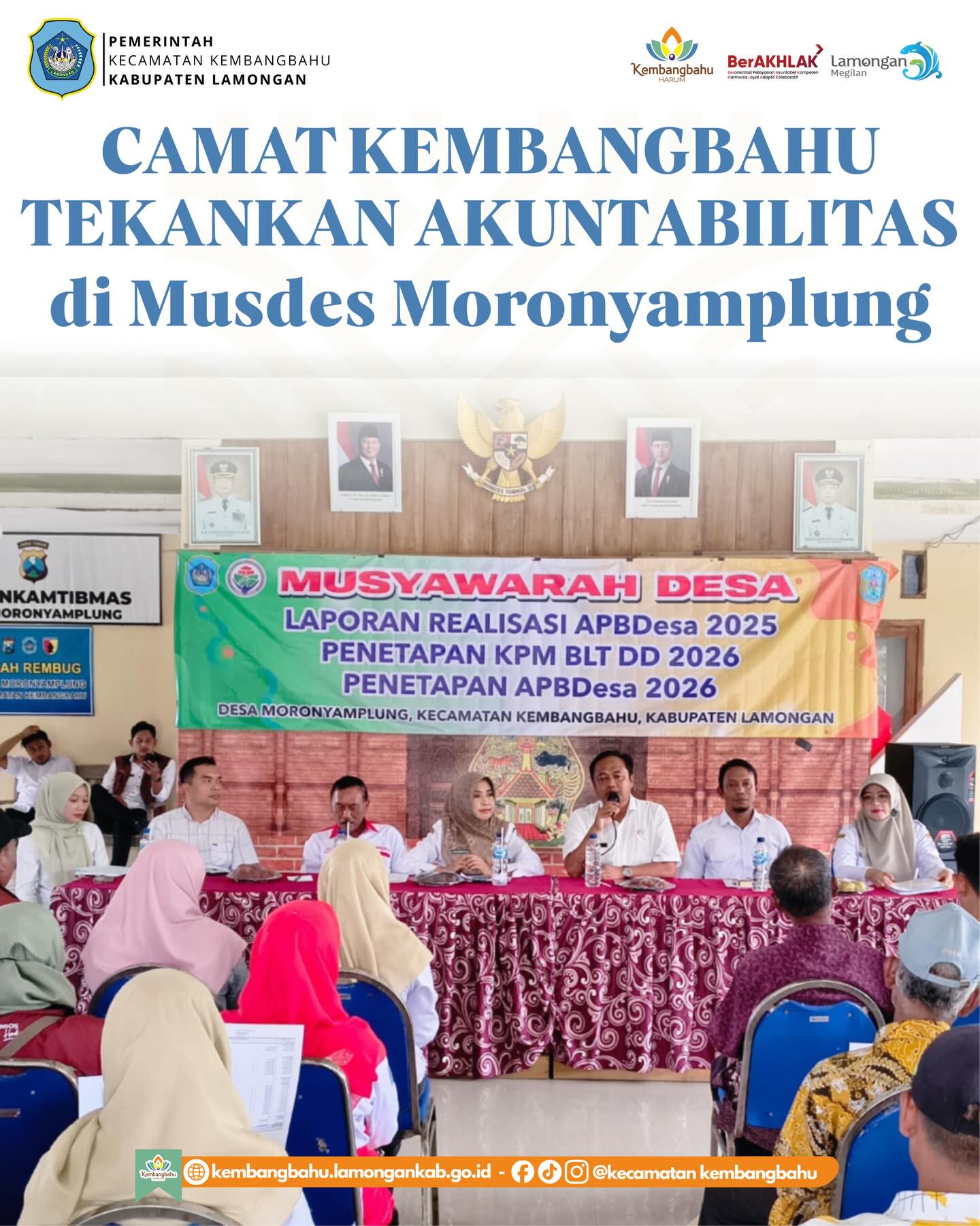 Foto: CAMAT KEMBANGBAHU TEKANKAN AKUNTABILITAS DI MUSDES MORONYAMPLUNG