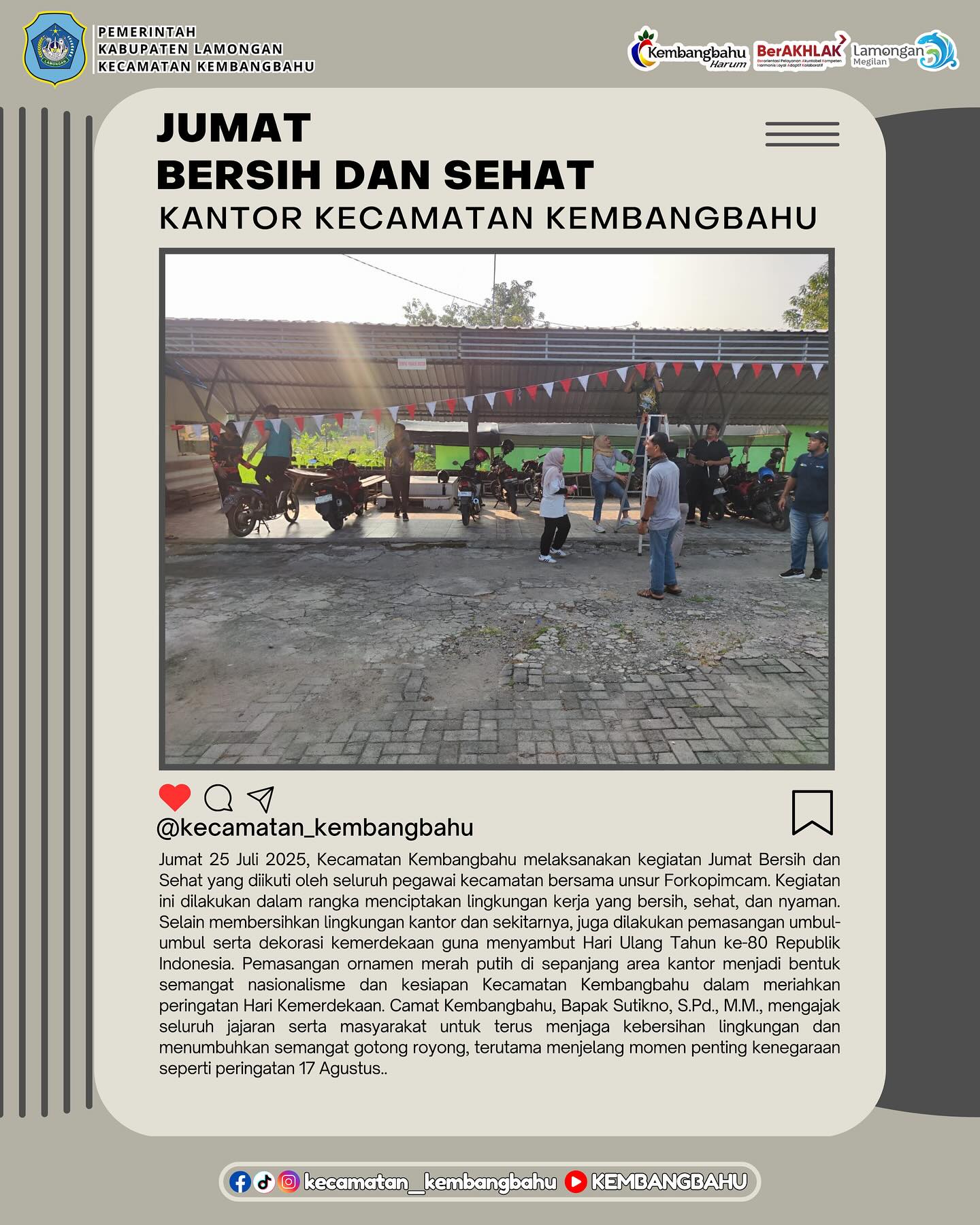 Foto: JUMAT BERSIH DAN SEHAT DI KANTOR KEC. KEMBANGBAHU