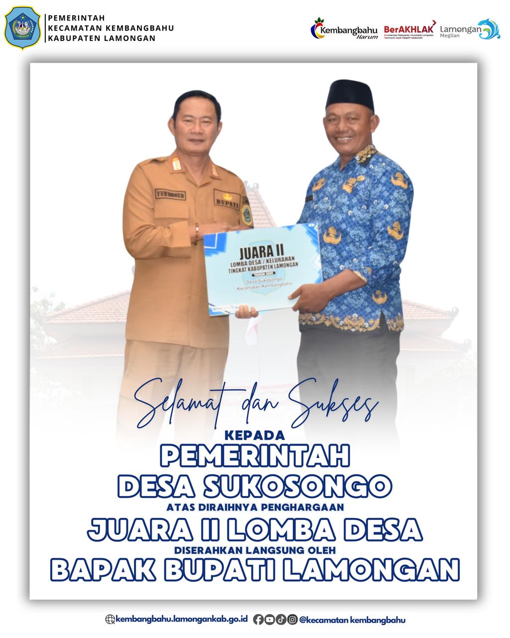 Foto: SELAMAT DAN SUKSES UNTUK KEPALA DESA SUKOSONGO