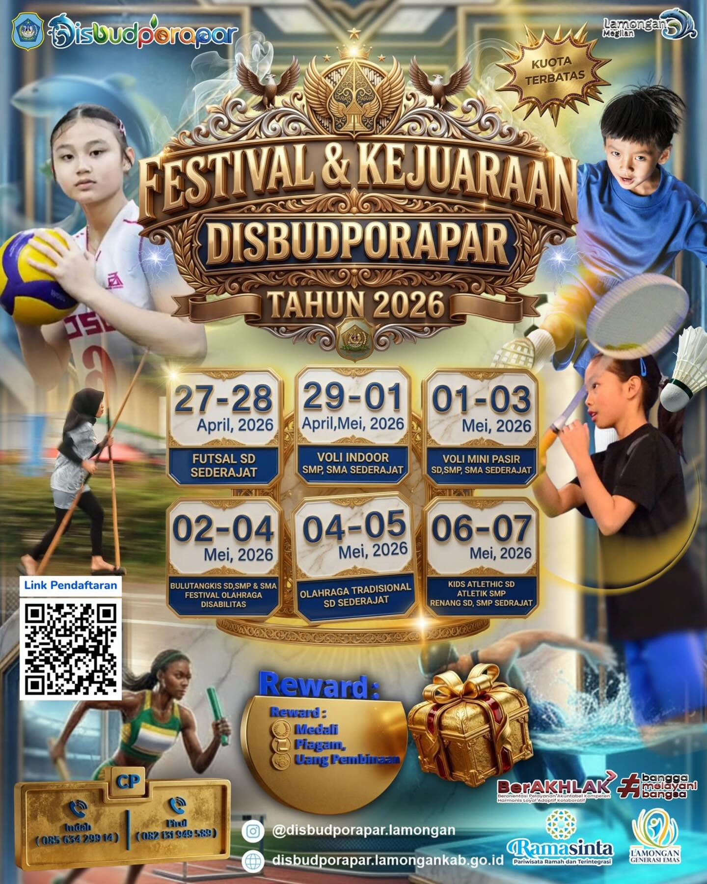 Foto: Ayo warga Kecamatan Kembangbahu!!! mari ikut berpartisipasi dalam Festival & Kejuaraan Disbudporapar Tahun 2026
