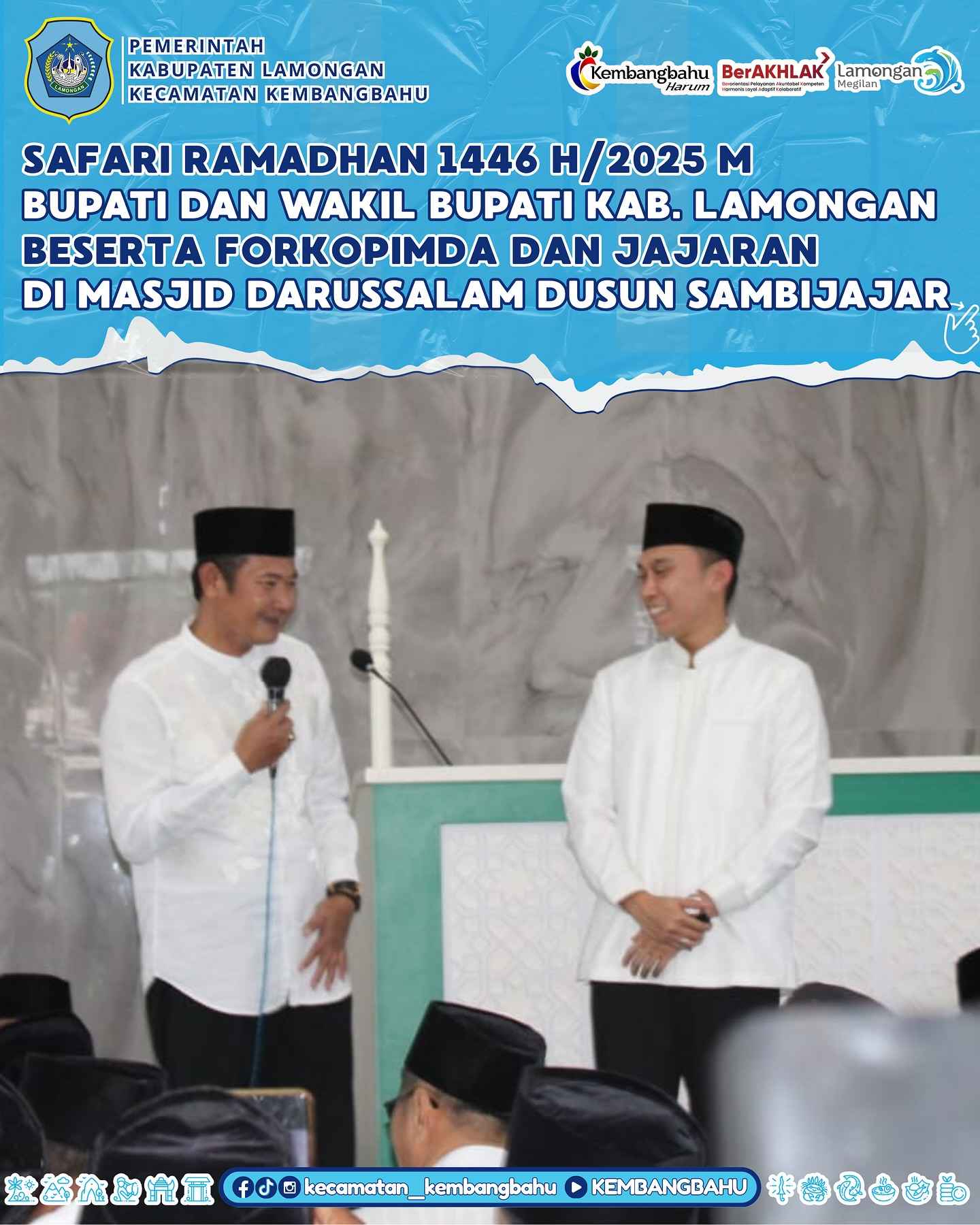 SAFARI RAMADHAN 1446 H BUPATI DAN WAKIL BUPATI LAMONGAN BESERTA JAJARAN FORKOPIMDA KABUPATEN LAMONGAN DI DESA MANGKUJAJAR