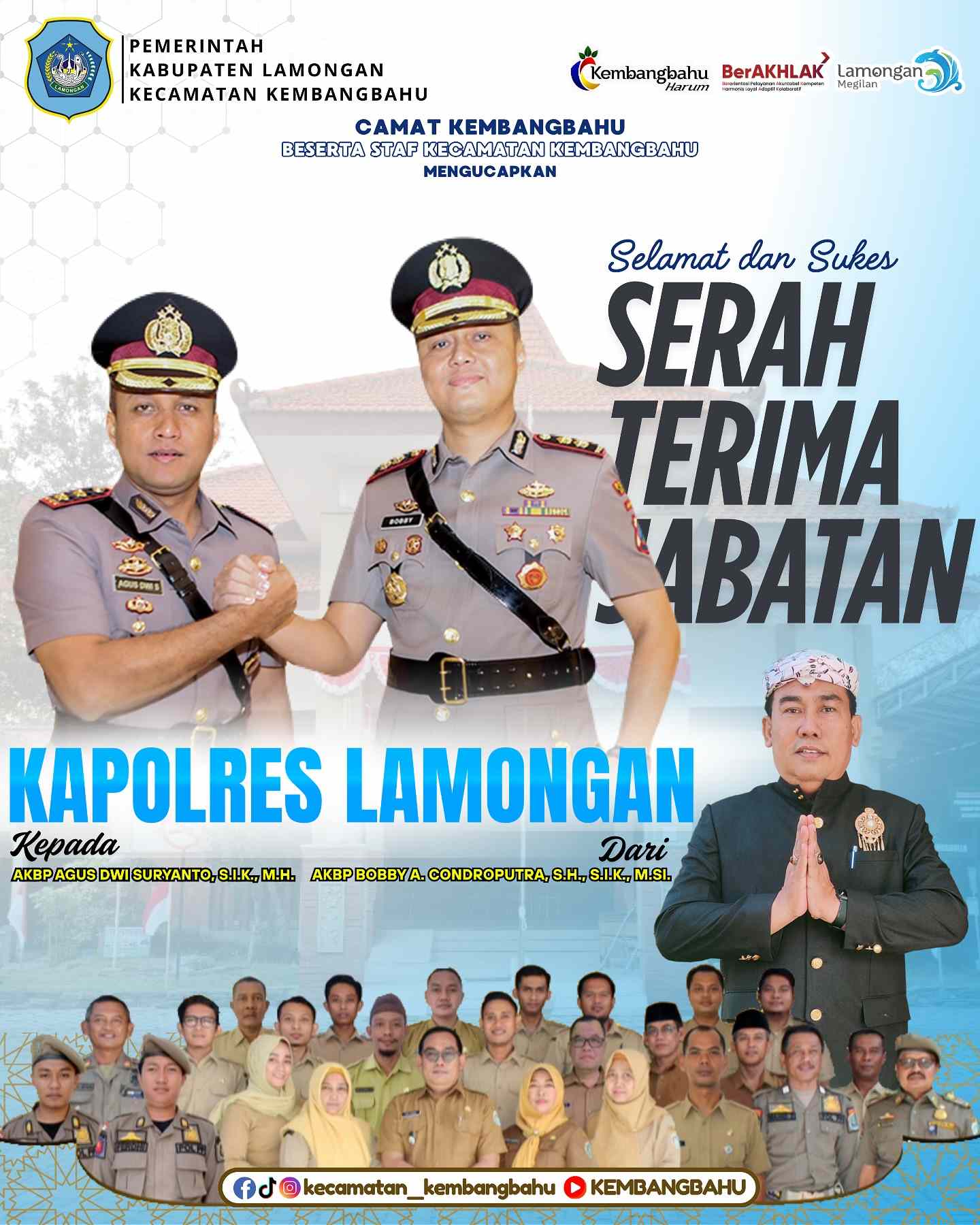SELAMAT DAN SUKSES SERTIJAB KAPOLRES LAMONGAN