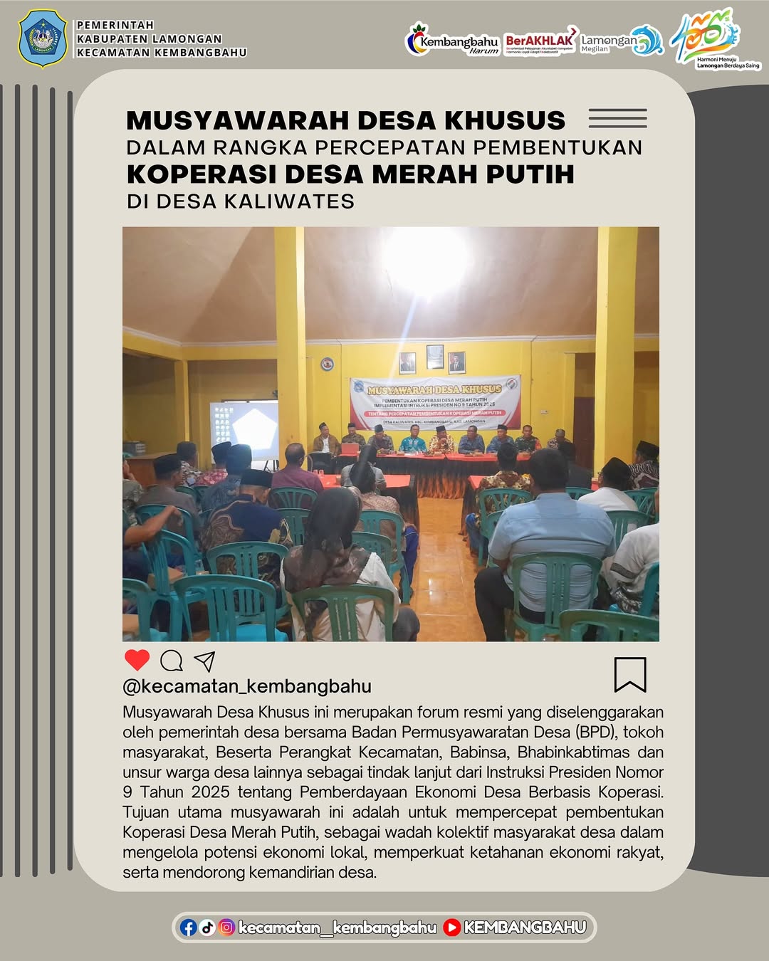 MUSDESSUS PEMBENTUKAN KOPERASI DESA MERAH PUTIH DI DESA KALIWATES KECAMATAN KEMBANGBAHU