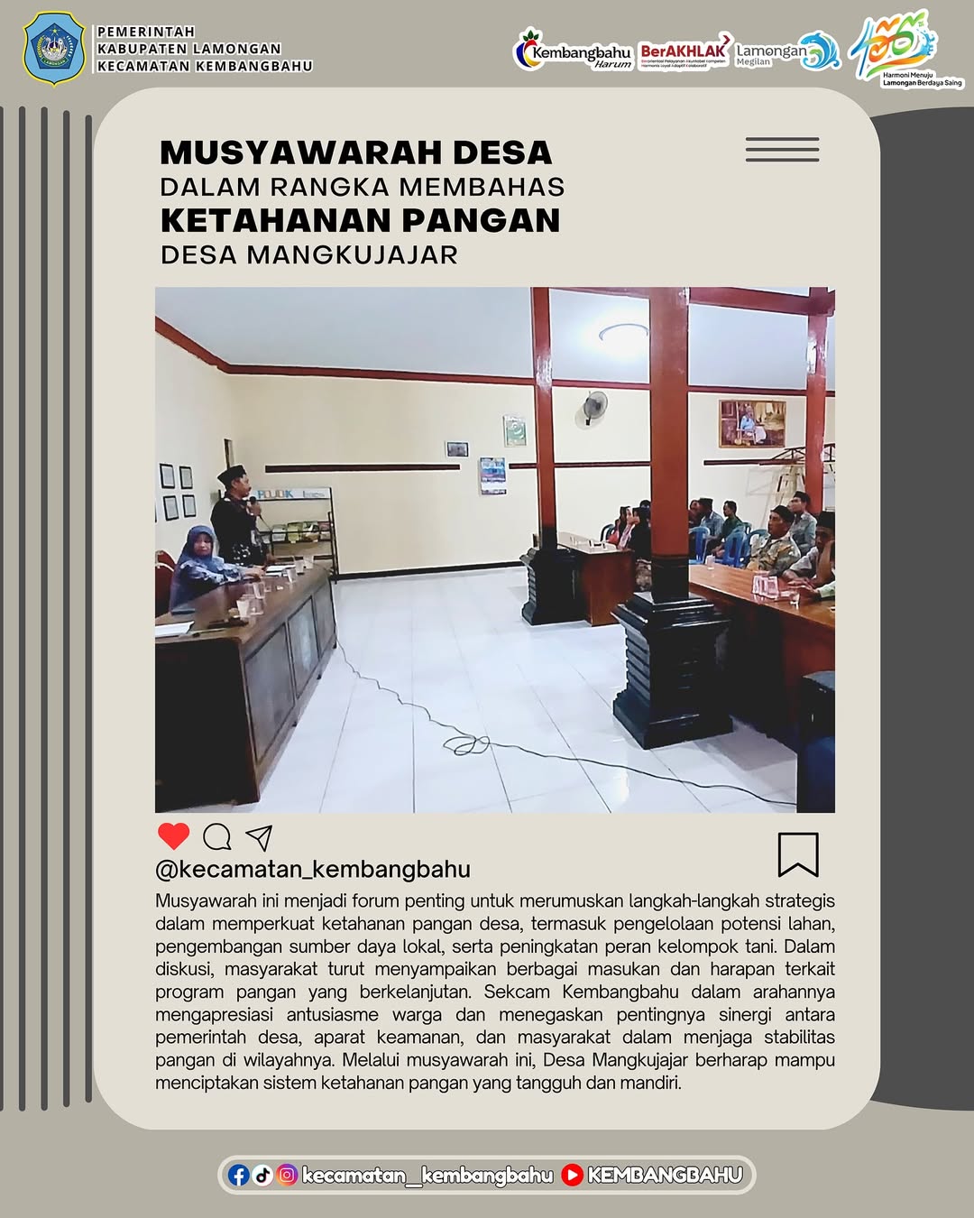 MUSDES KETAHANAN PANGAN DI DESA MANGKUJAJAR KEC. KEMBANGBAHU