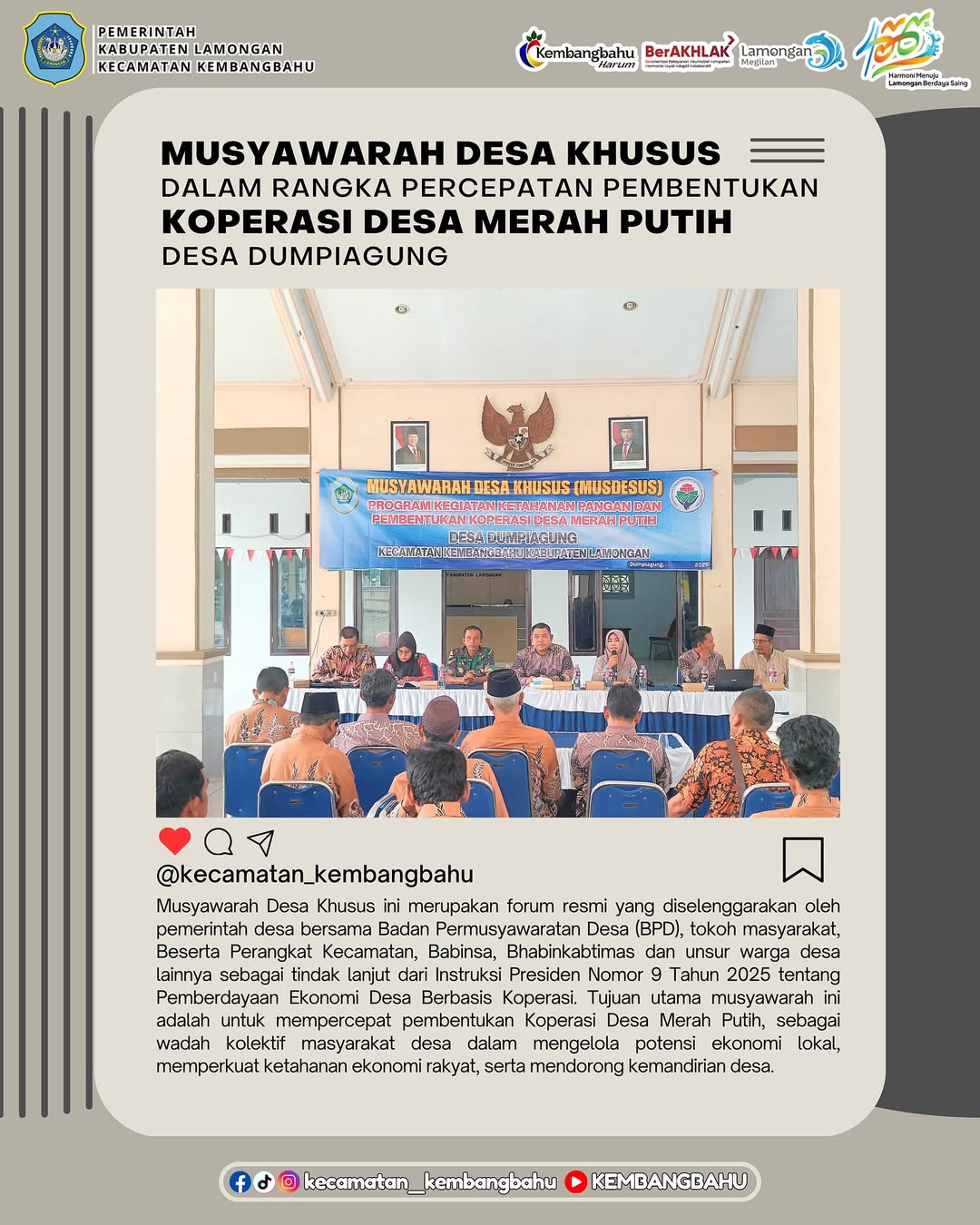 MUSDESSUS PEMBENTUKAN KOPERASI DESA MERAH PUTIH DI DESA DUMIAGUNG KECAMATAN KEMBANGBAHU