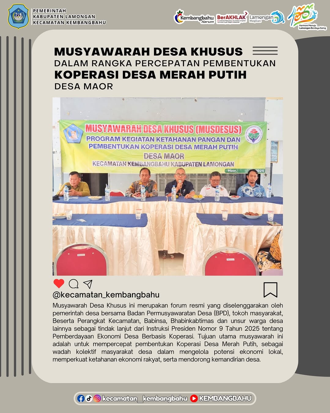 MUSDESSUS PEMBENTUKAN KOPERASI DESA MERAH PUTIH DI DESA MAOR KECAMATAN KEMBANGBAHU