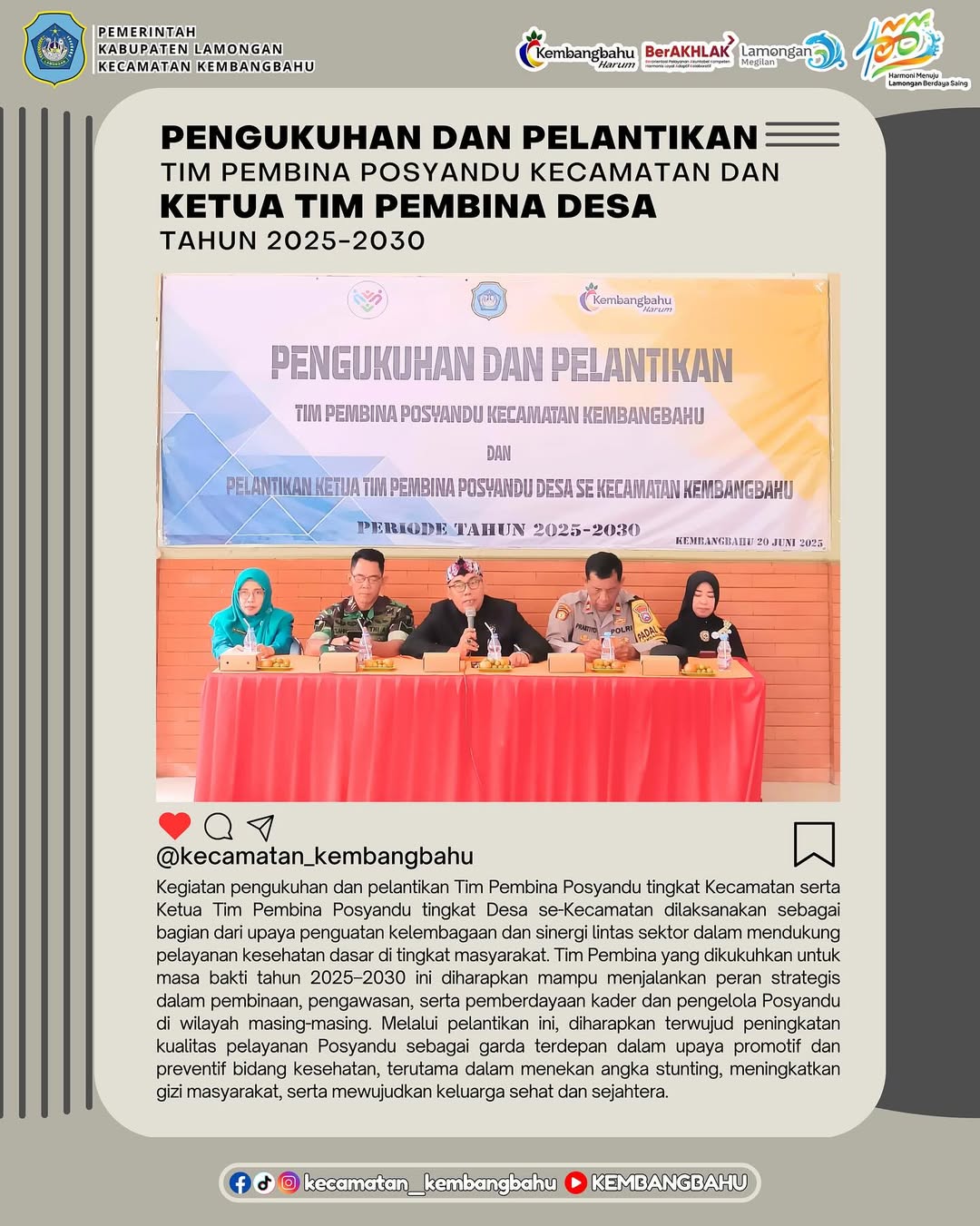 PENGUKUHAN DAN PELANTIKAN POSYANDU