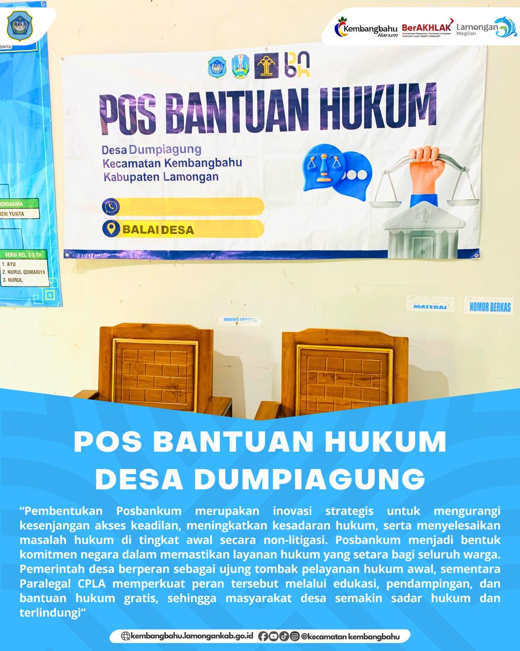 Foto: POS BANTUAN HUKUM DESA DUMPIAGUNG