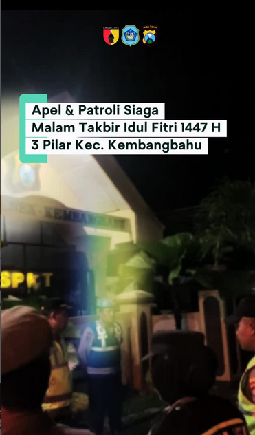 Foto: Satpol PP Seksi Trantibum Kecamatan Kembangbahu bersama Polsek dan Koramil Kembangbahu menggelar apel dan patroli gabungan di wilayah Kecamatan Kembangbahu