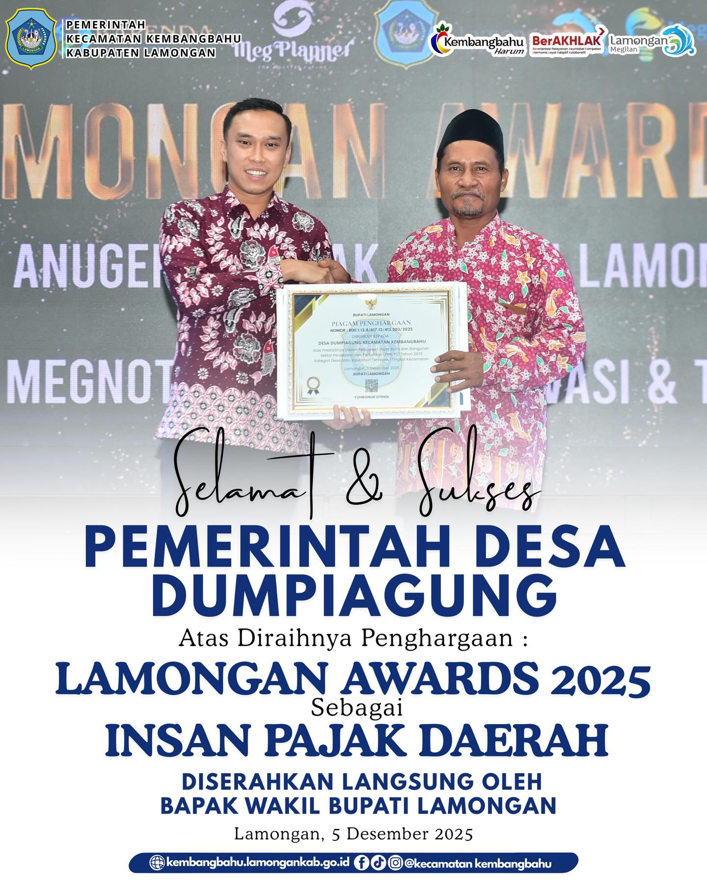 Foto: SELAMAT DAN SUKSES PEMDES DUMPIAGUNG