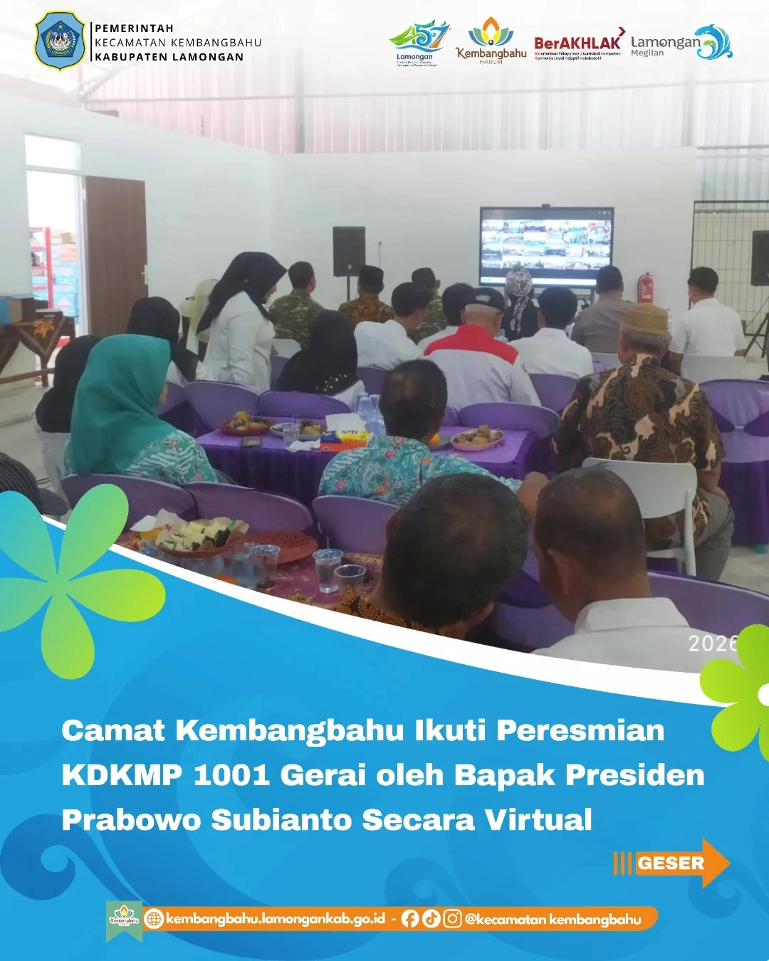 Foto: CAMAT KEMBANGBAHU IKUTI PERESMIAN KDKMP 1001 GERAI OLEH BAPAK PRESIDEN PRABOWO SUBIANTO