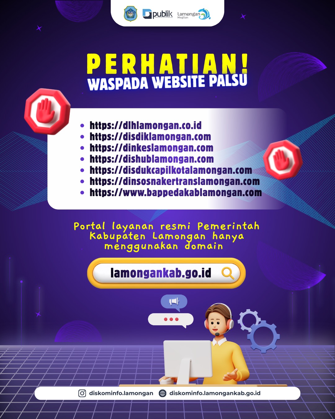 Foto: WASPADA WEBSITE PALSU INSTANSI KAB. LAMONGAN