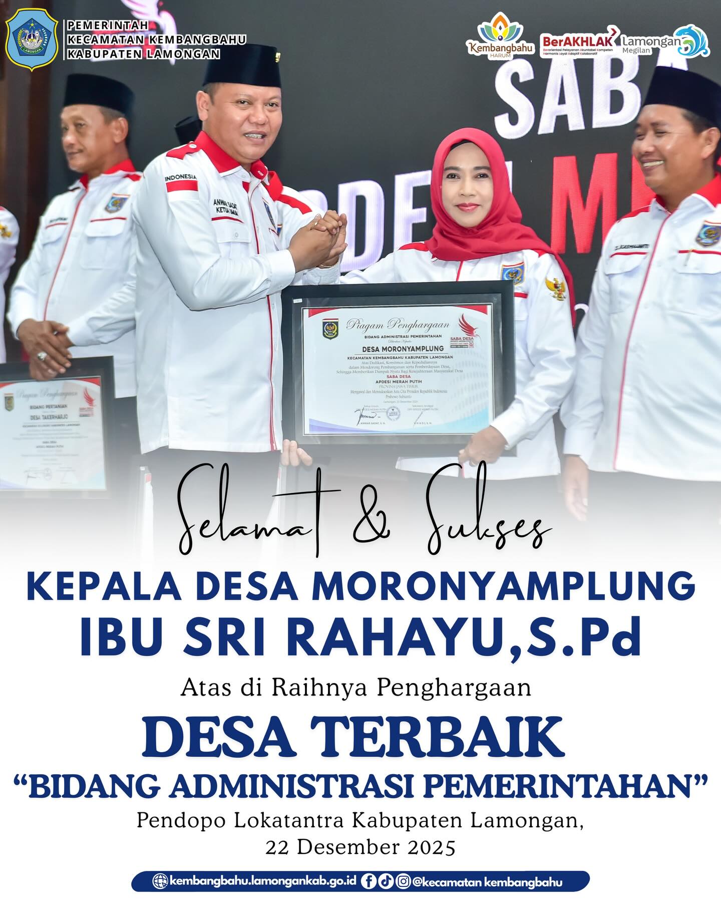 Foto: SELAMAT DAN SUKSES PEMDES MORONYAMPLUNG