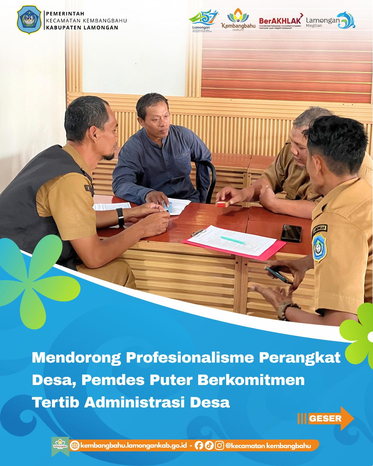 Foto: MENDORONG PROFESIONALISME PERANGKAT DESA, PEMDES PUTER BERKOMITMEN TERTIB ADMINISTRASI DESA