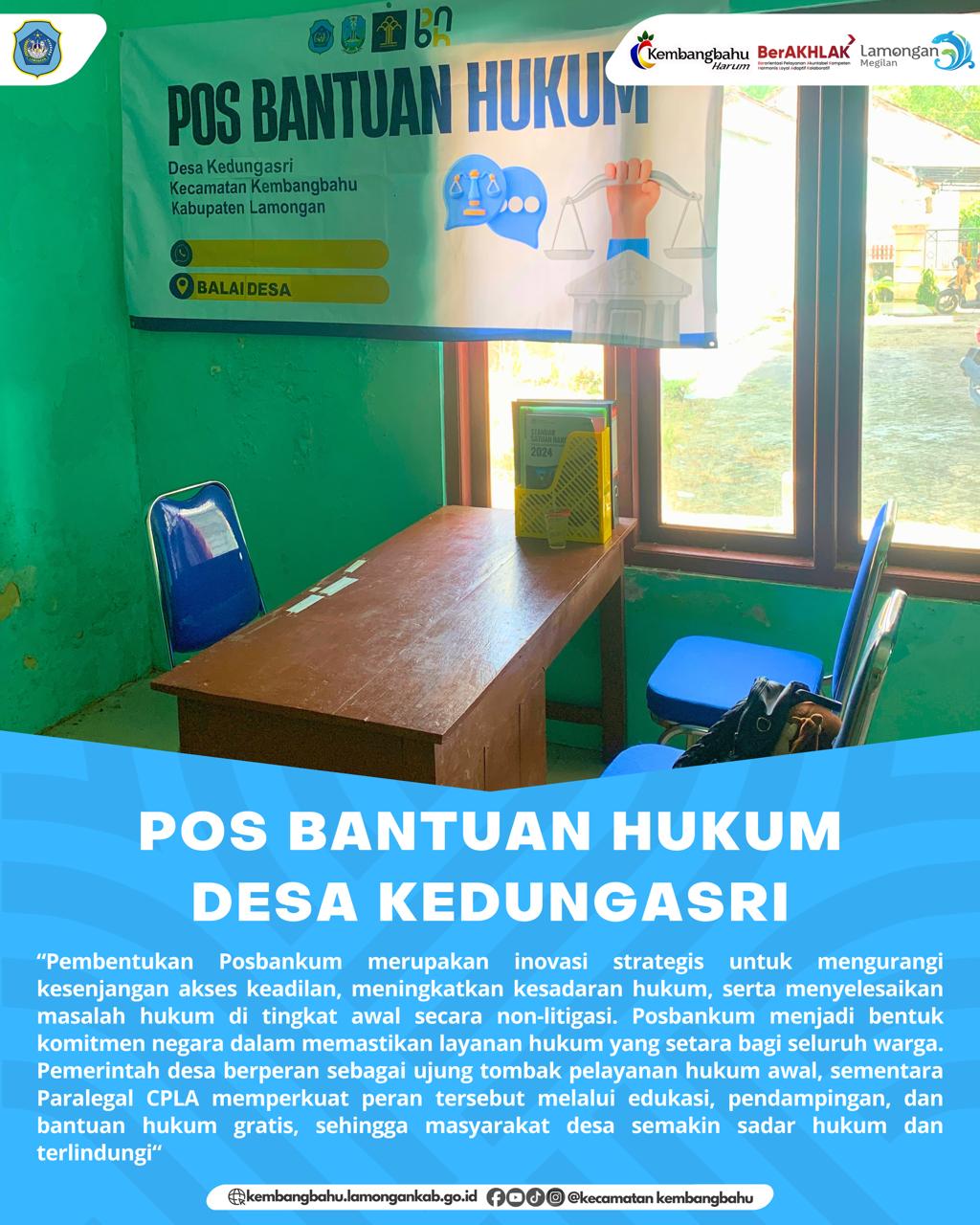Foto: POS BANTUAN HUKUM DESA KEDUNGASRI