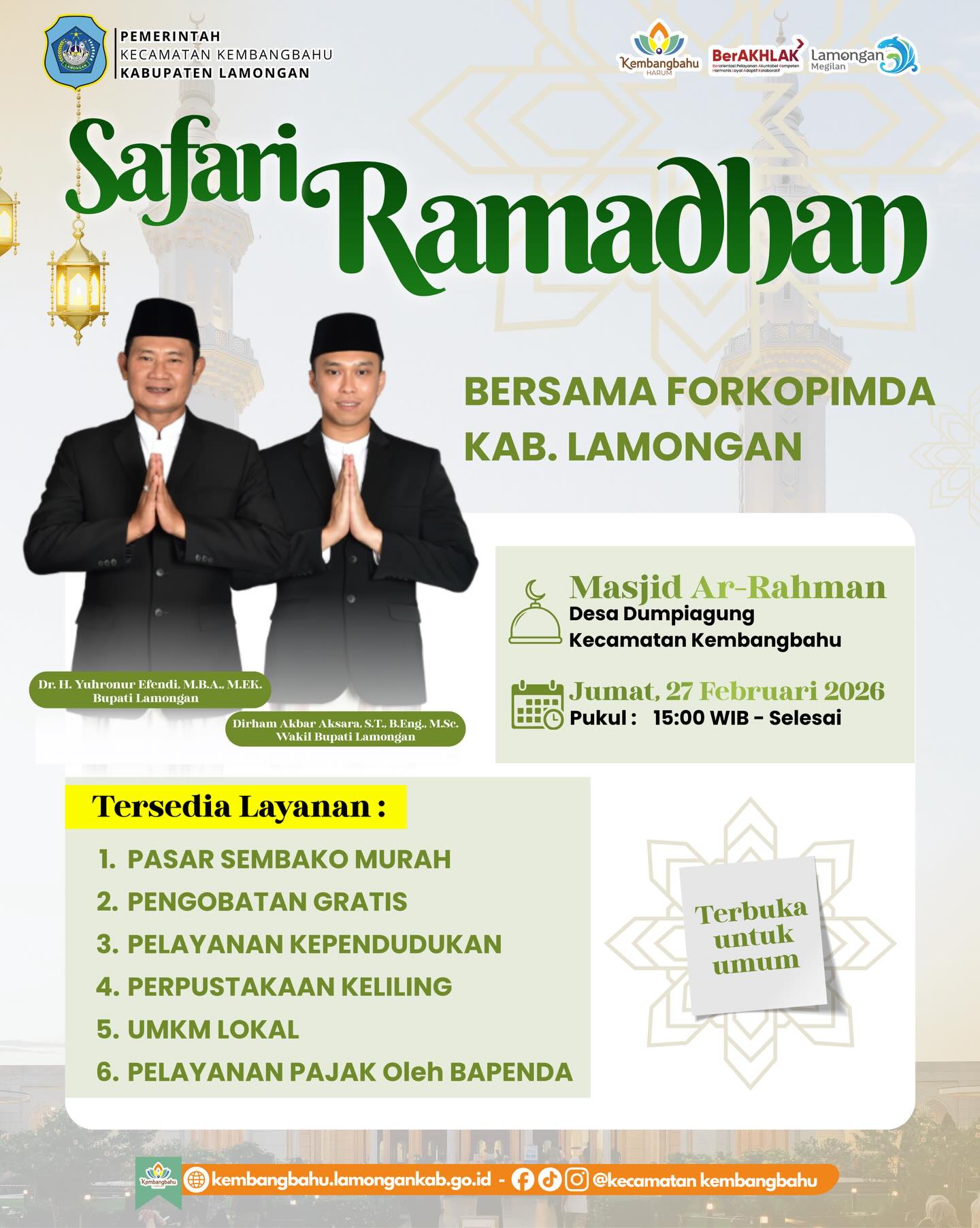 Foto: Mari Hadiri Safari Ramadhan 1447 H bersama Forkopimda Kabupaten Lamongan