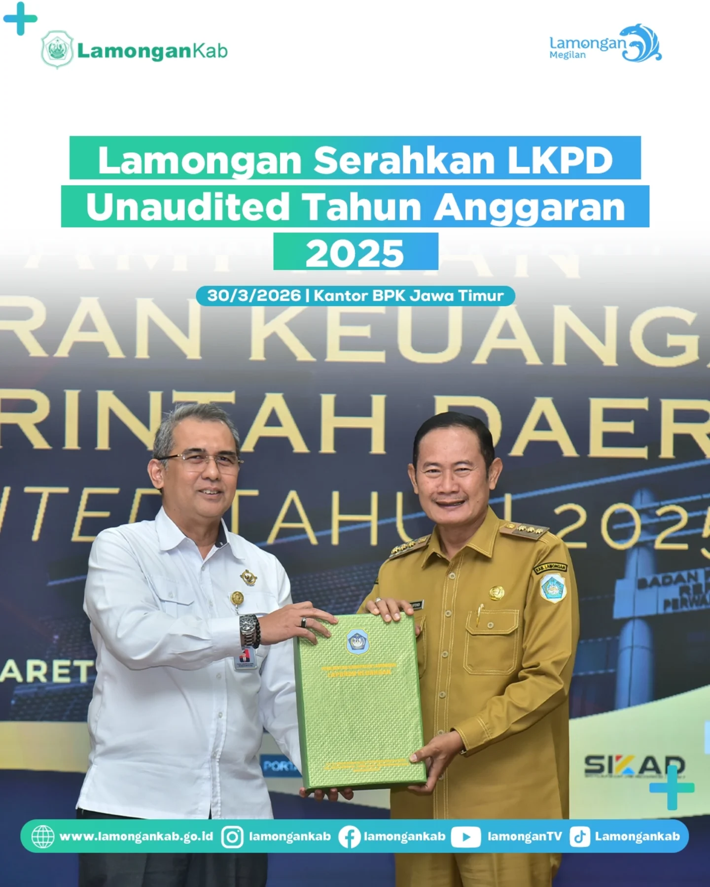 Foto: LAMONGAN SERAHKAN LKPD UNAUDITED TA 2025