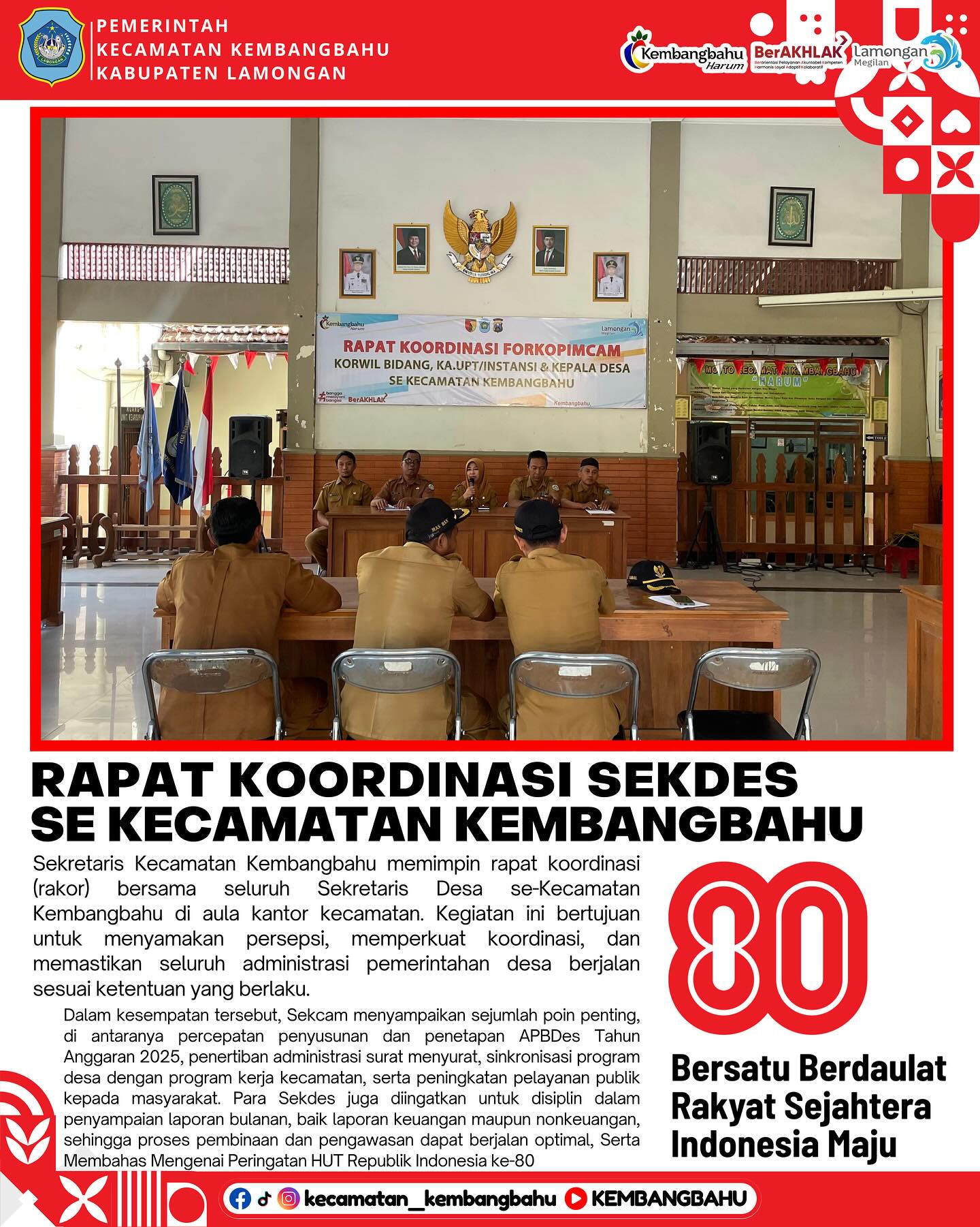 Foto: RAPAT KOORDINASI SEKRETARIS DESA