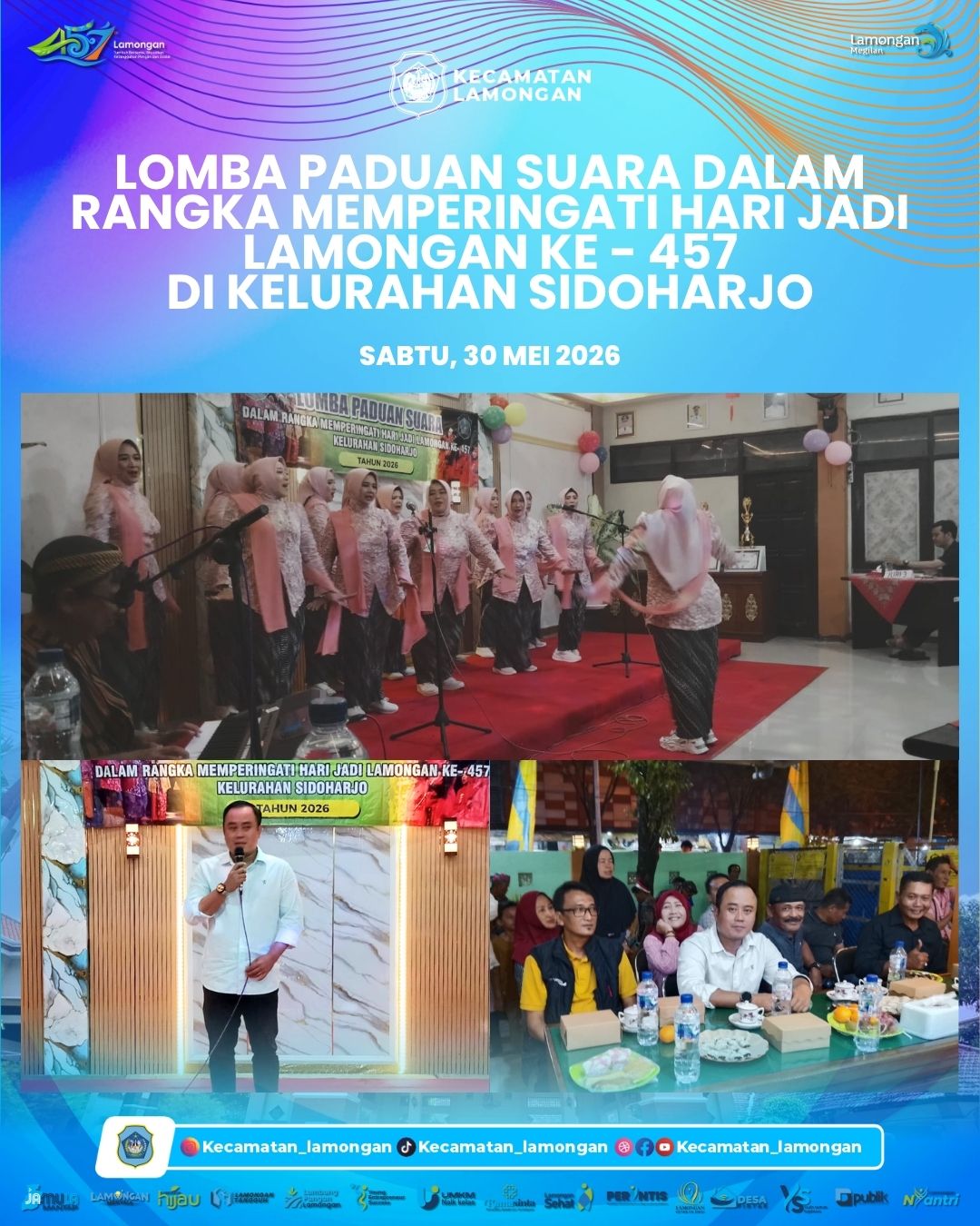 Foto: Lomba Paduan Suara Meriahkan Hari Jadi Lamongan ke-457 di Kelurahan Sidoharjo