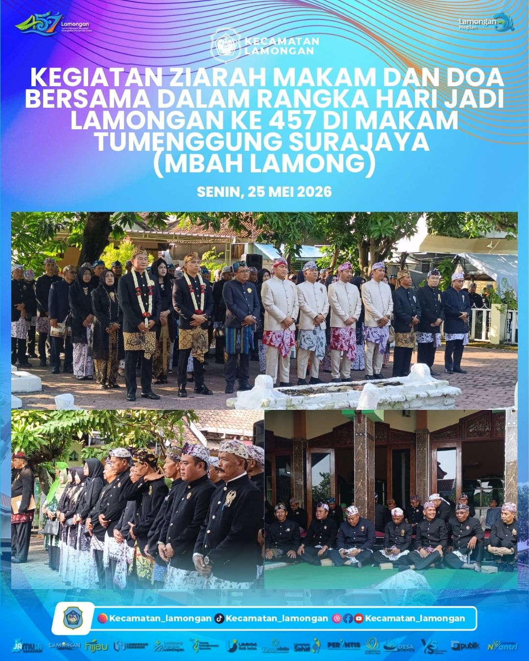 Foto: Ziarah Makam dan Doa Bersama di Makam Mbah Lamong Warnai HJL ke-457 Kabupaten Lamongan