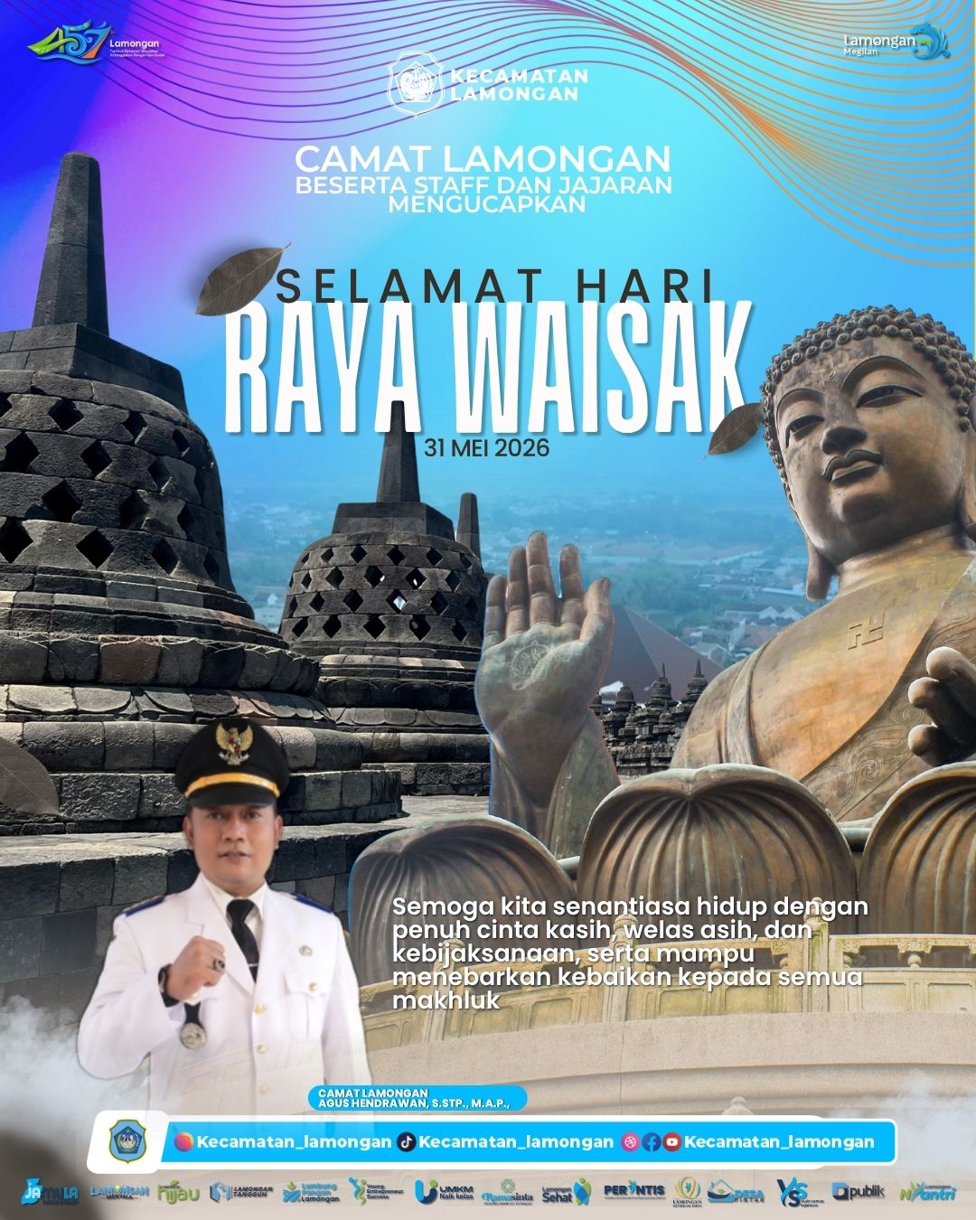 Foto: Kecamatan Lamongan Sampaikan Ucapan Selamat Hari Raya Waisak 2569 BE Tahun 2026