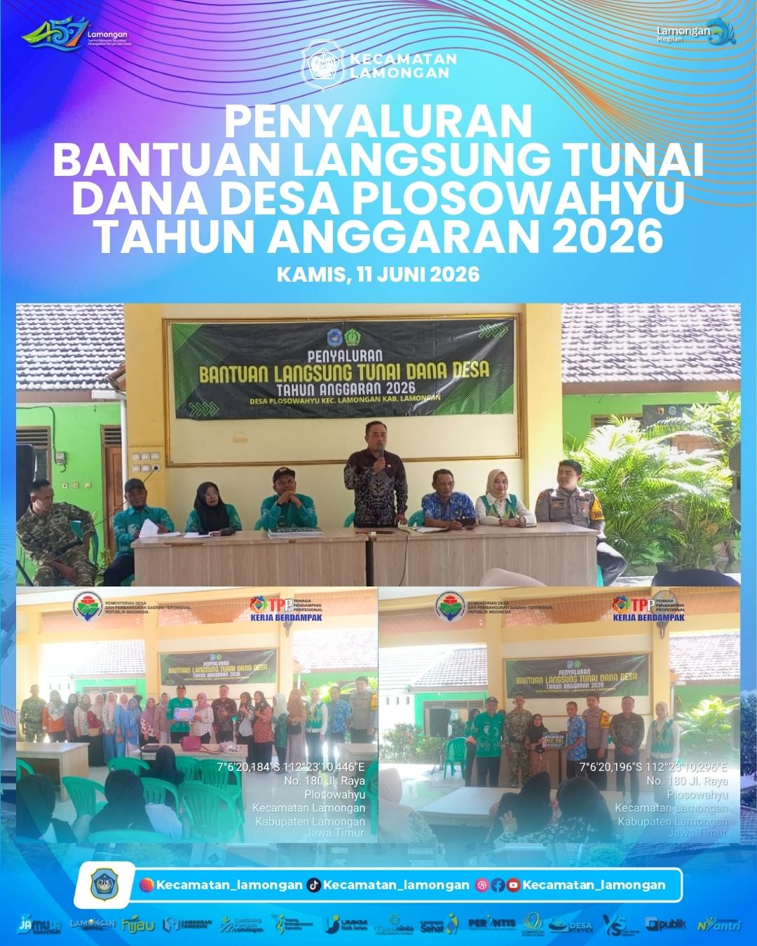 Pemerintah Desa Plosowahyu Salurkan BLT Dana Desa Tahun Anggaran 2026