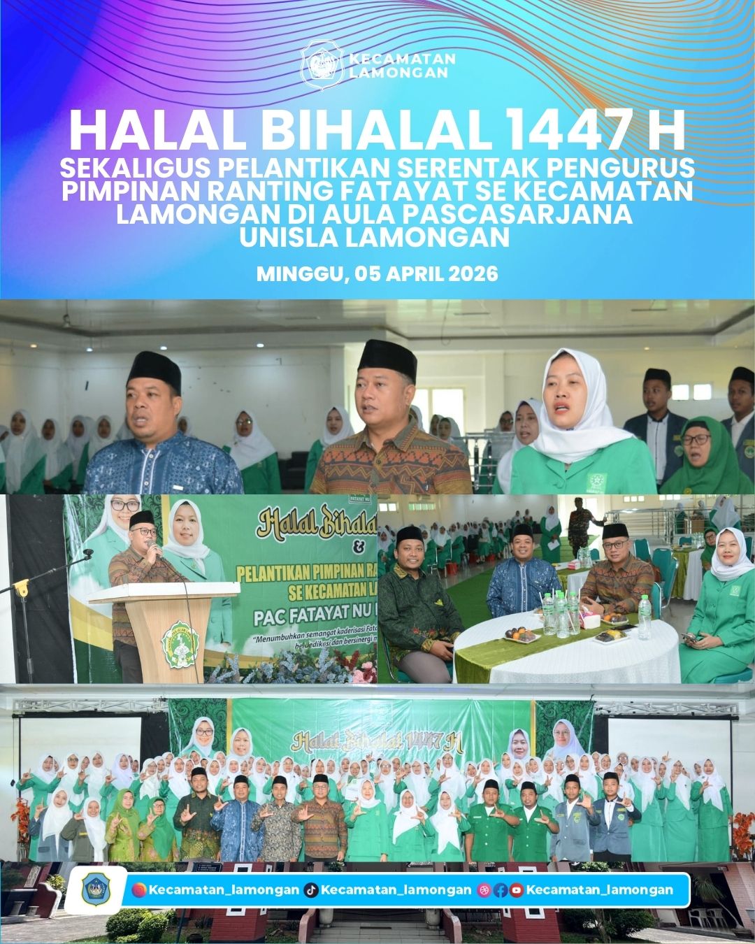 Foto: Halal Bihalal 1447 H dan Pelantikan Pengurus Fatayat NU se-Kecamatan Lamongan Berlangsung Khidmat