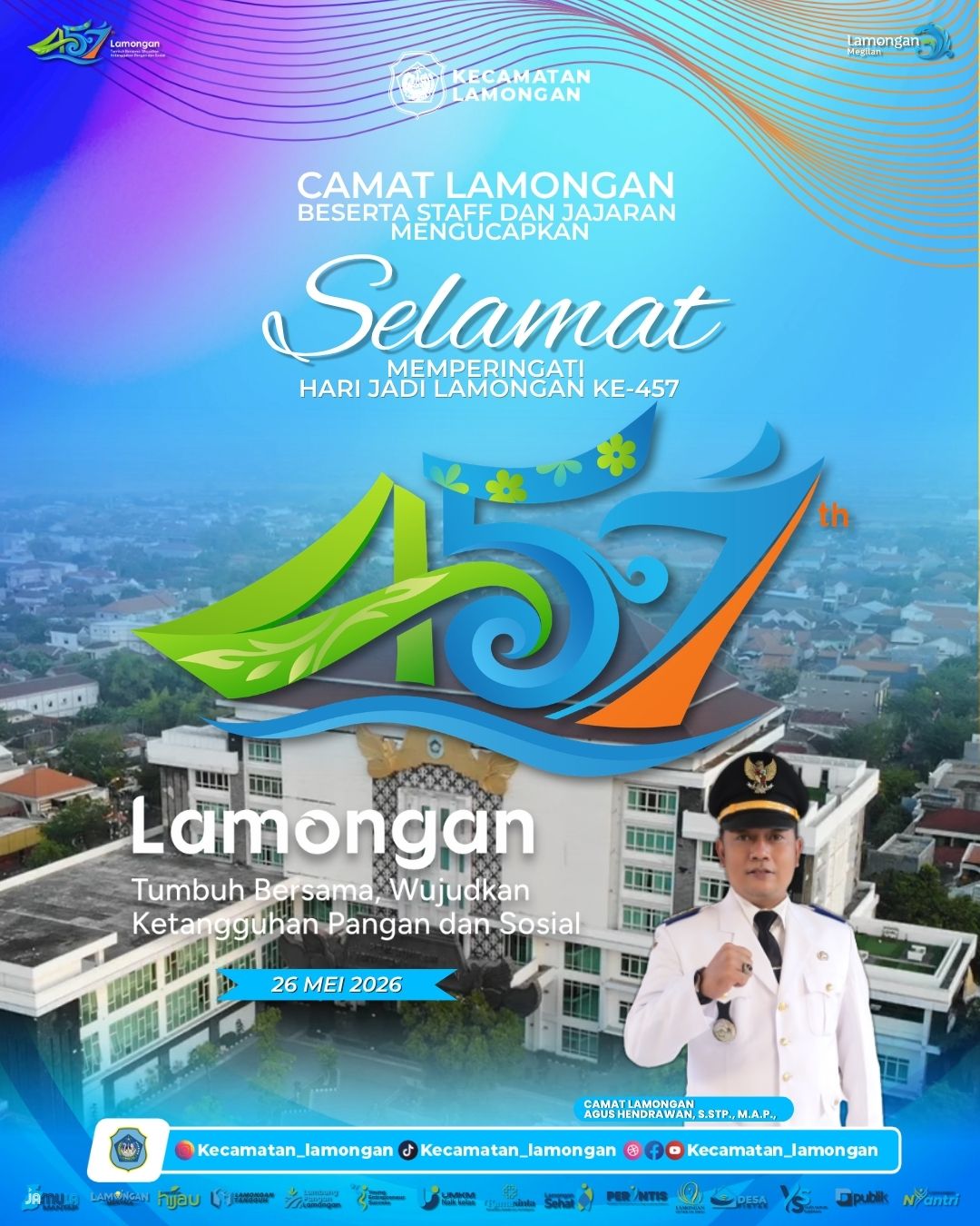 Foto: Kecamatan Lamongan Sampaikan Ucapan Hari Jadi Lamongan ke-457