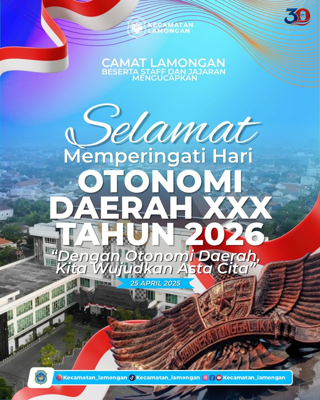 Foto: Kecamatan Lamongan Peringati Hari Otonomi Daerah 2026