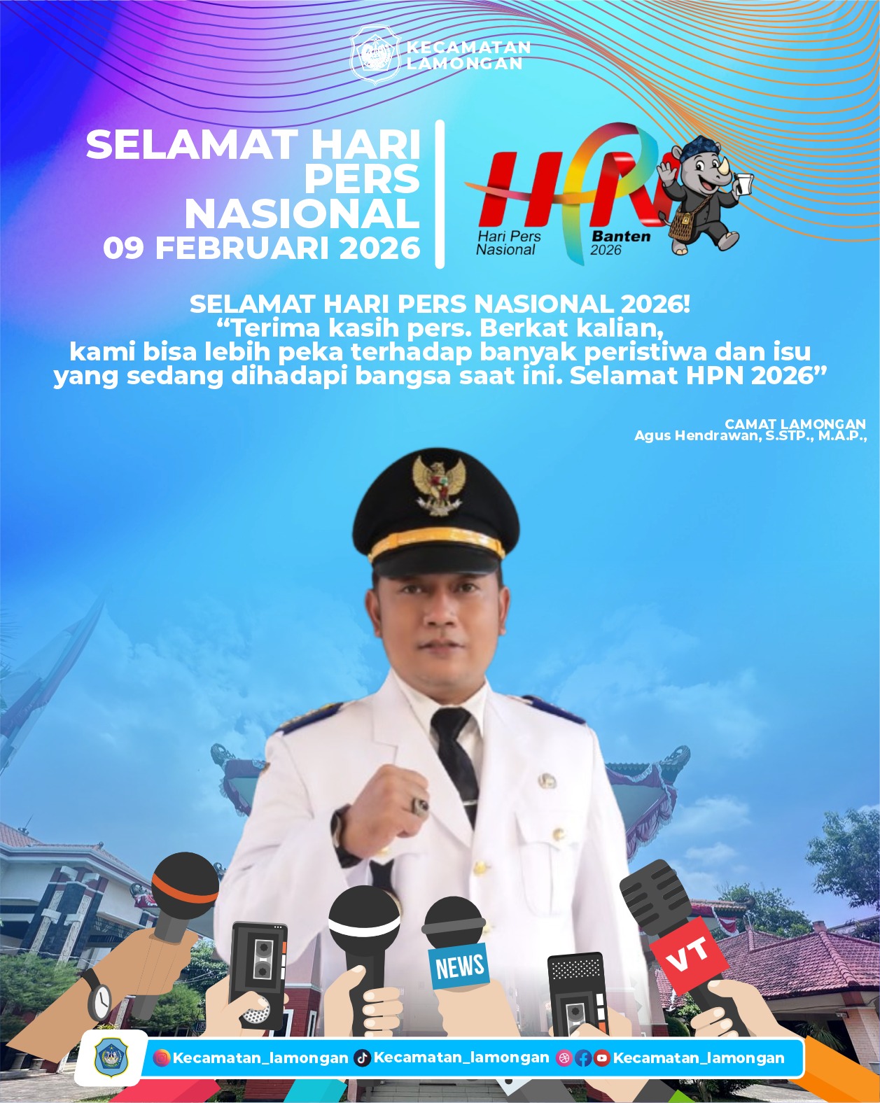 Foto: Kecamatan Lamongan Ucapkan Selamat Hari Pers Nasional 2026