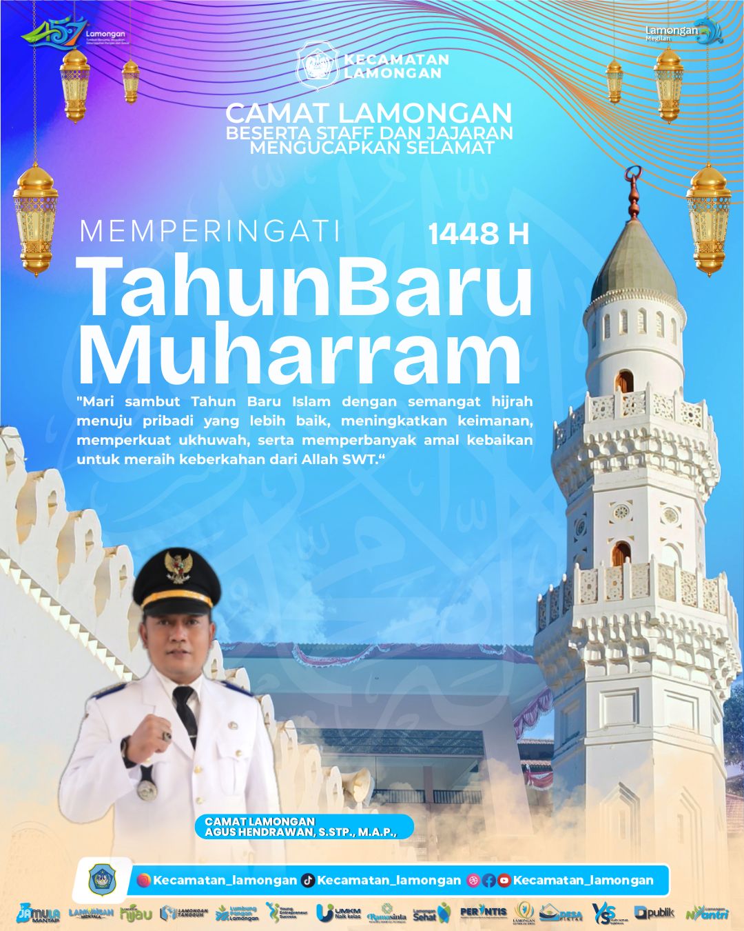 Foto: Kecamatan Lamongan Sampaikan Ucapan Selamat Tahun Baru Islam 1 Muharram 1448 Hijriah