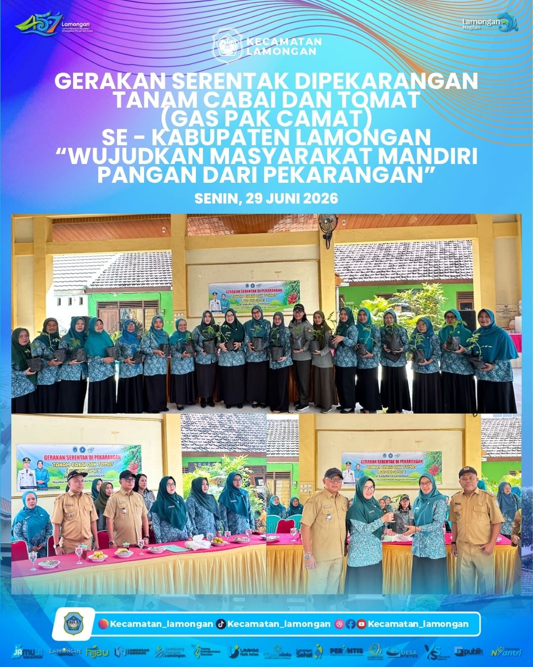 Foto: Kecamatan Lamongan Ikuti Gerakan Serentak Tanam Cabai dan Tomat melalui Program GAS PAK CAMAT