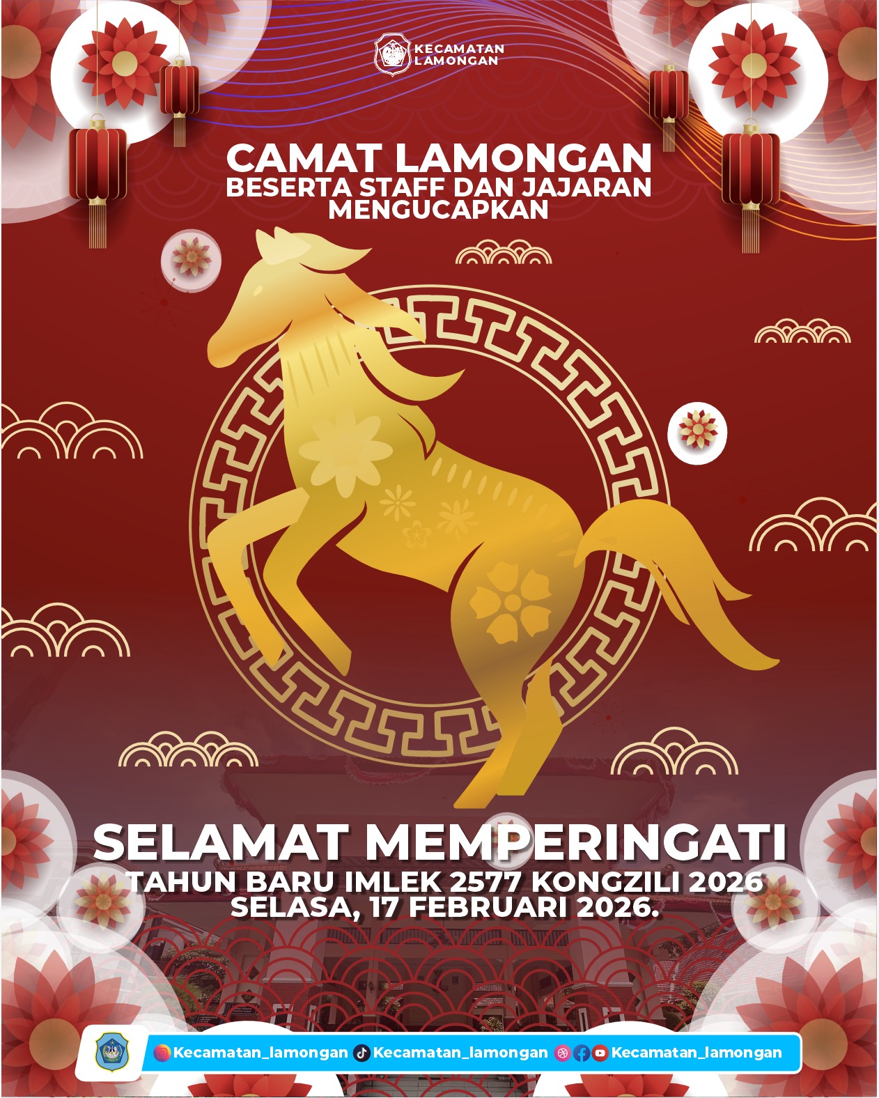 Foto: Kecamatan Lamongan Sampaikan Ucapan Selamat Tahun Baru Imlek 2577 Kongzili