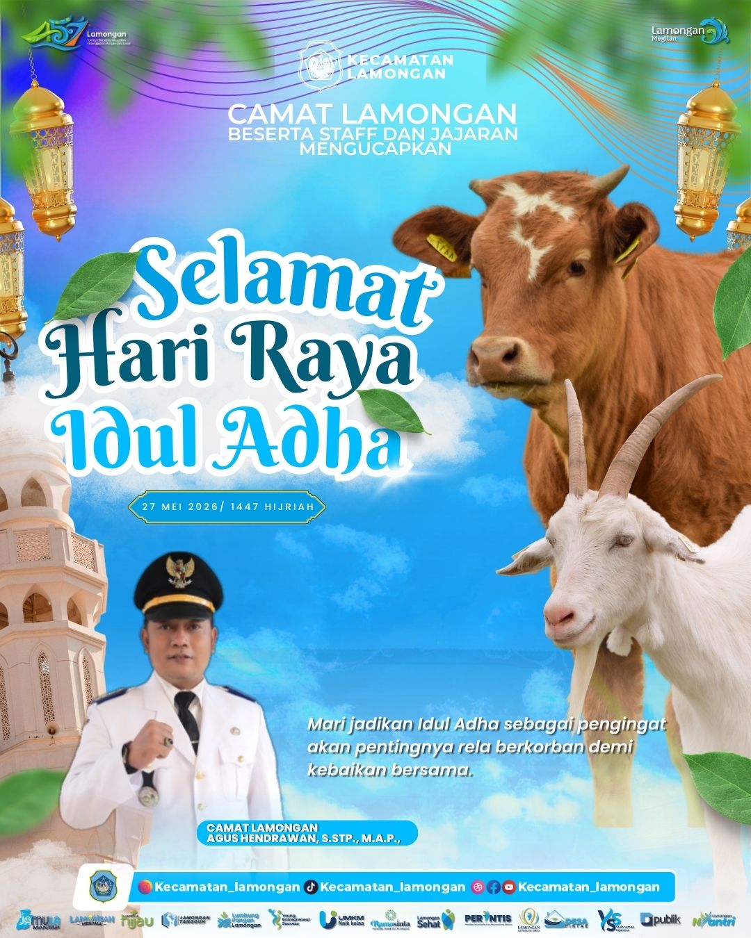 Foto: Kecamatan Lamongan Sampaikan Ucapan Selamat Hari Raya Idul Adha 1447 H