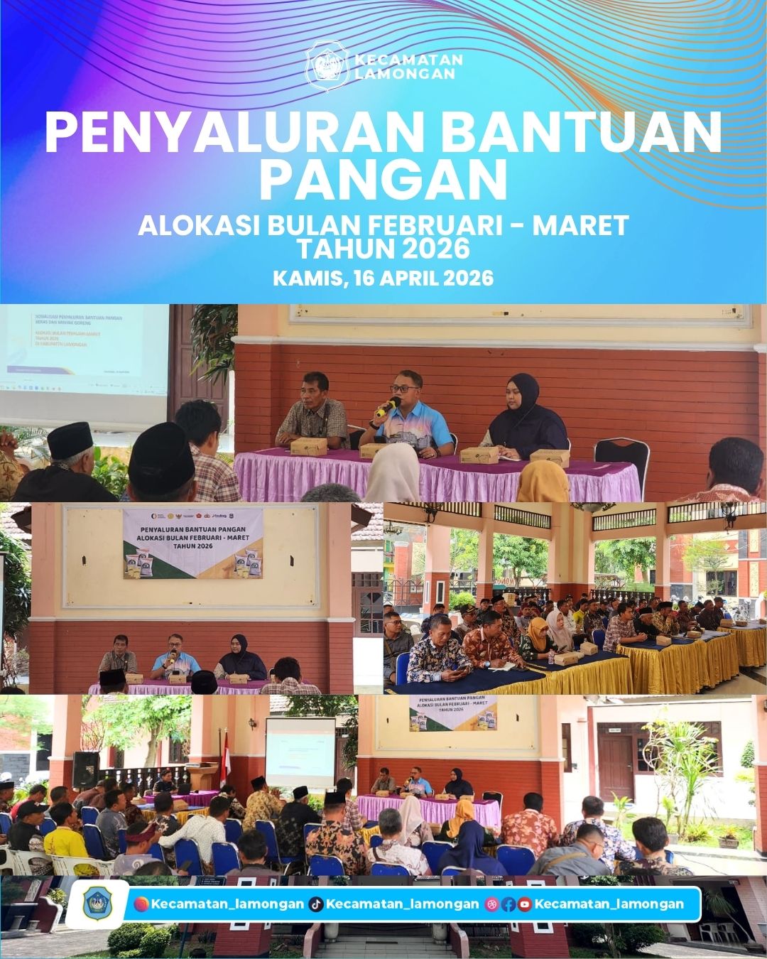 Foto: Kecamatan Lamongan Salurkan Bantuan Pangan Alokasi Februari–Maret 2026