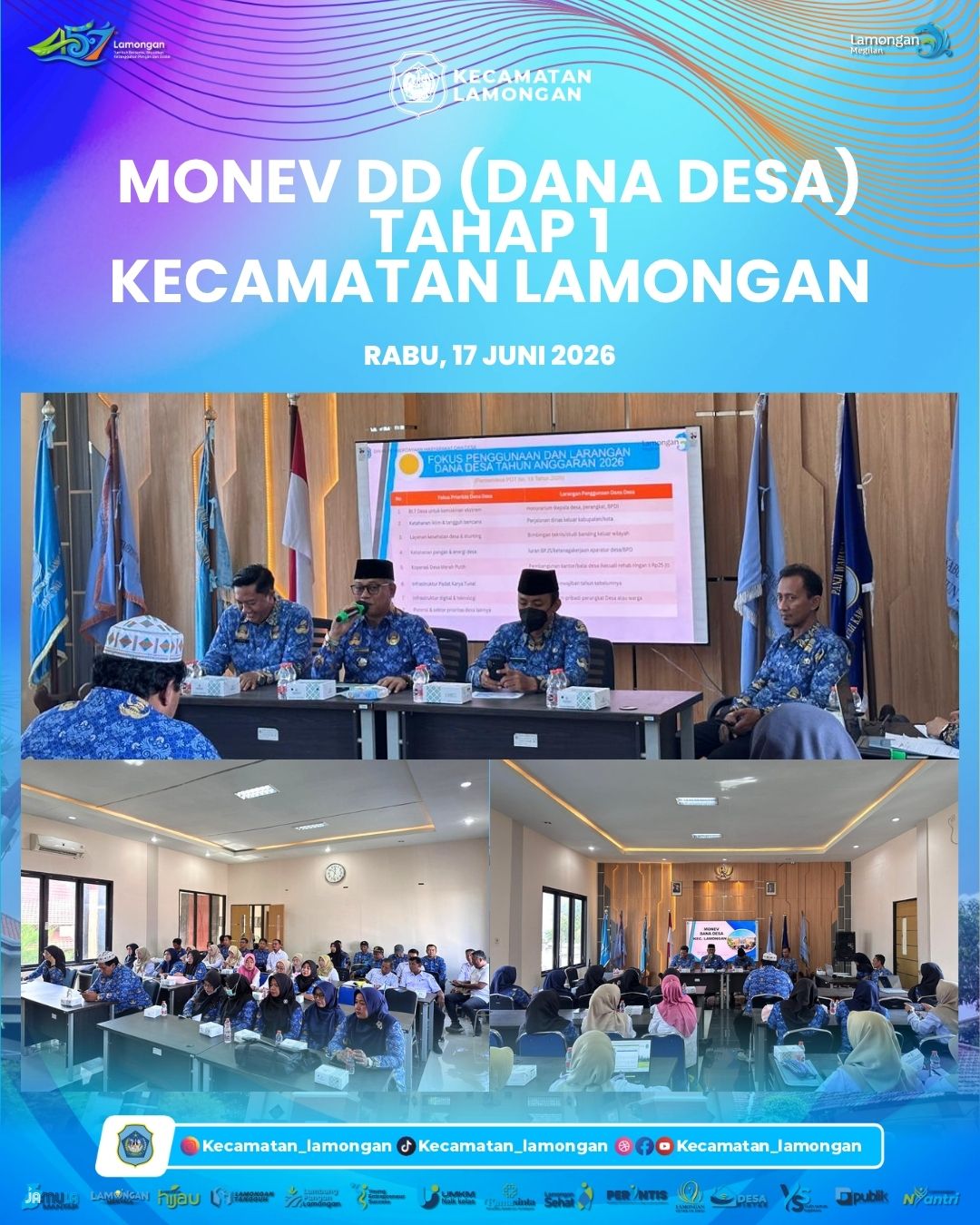 Kecamatan Lamongan Laksanakan Monitoring dan Evaluasi Dana Desa Tahap I Tahun Anggaran 2026